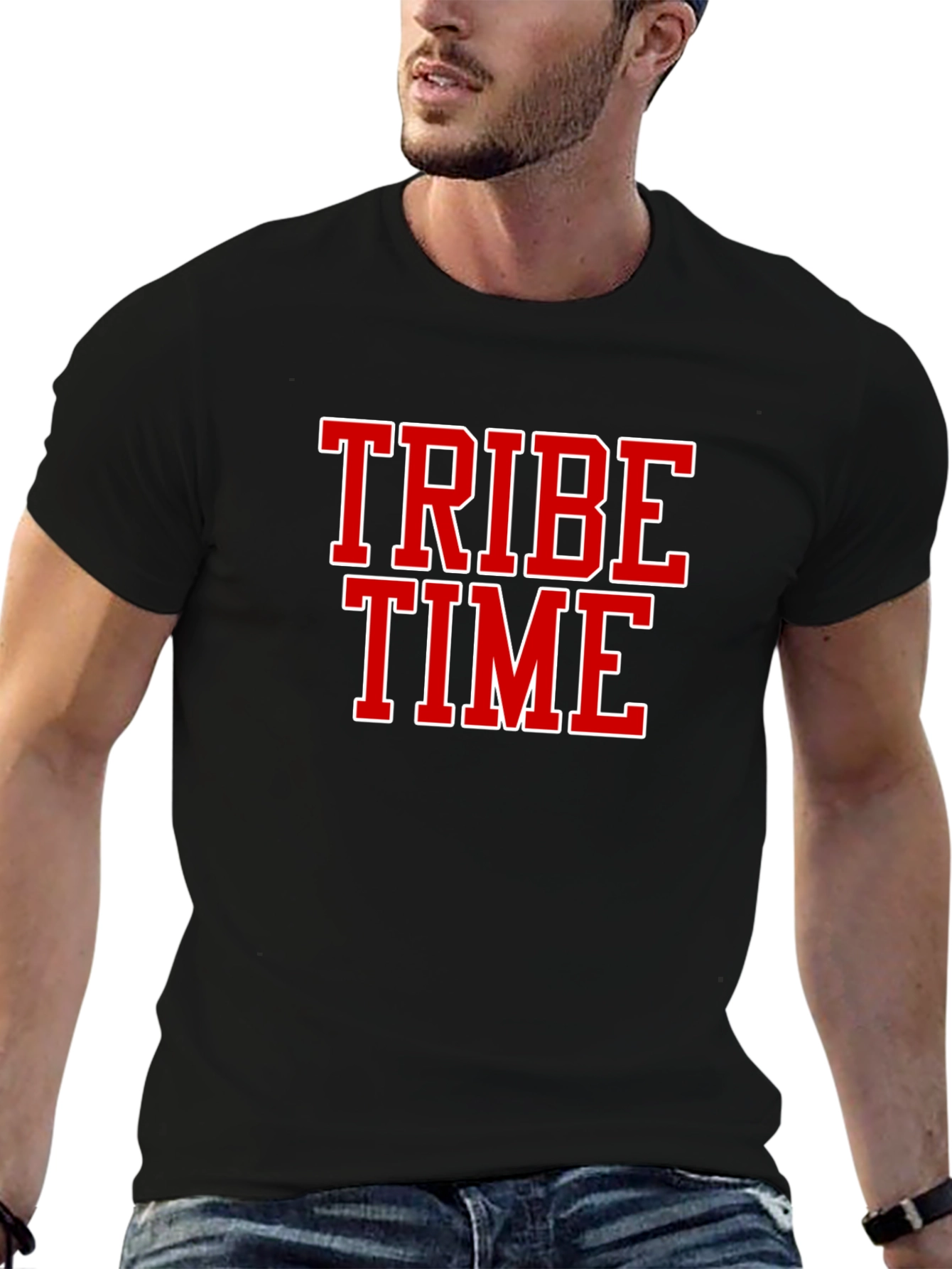 Tribe Time Black Graphic Tee