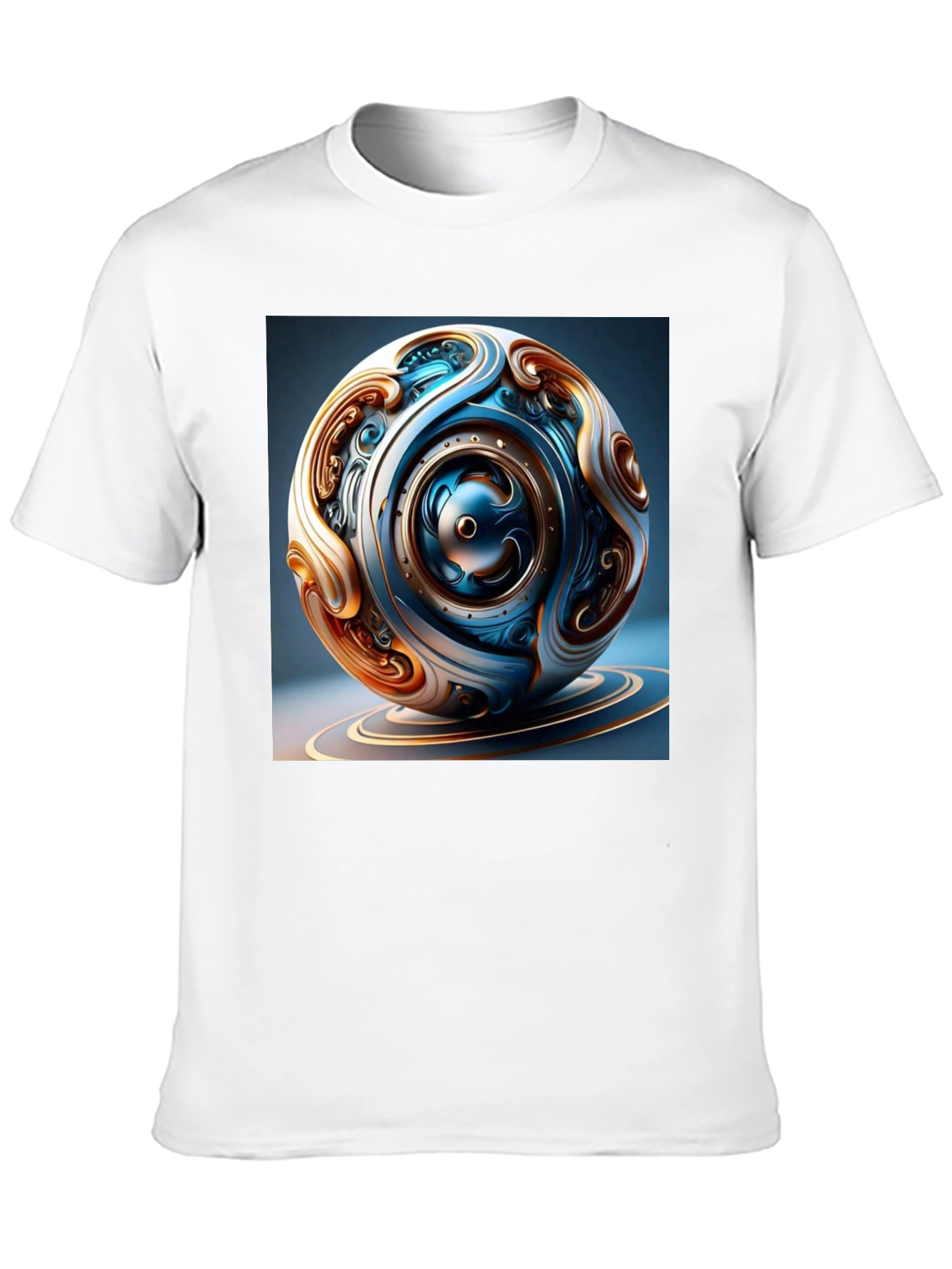 Artistic Gear Sphere Graphic Tee - Black