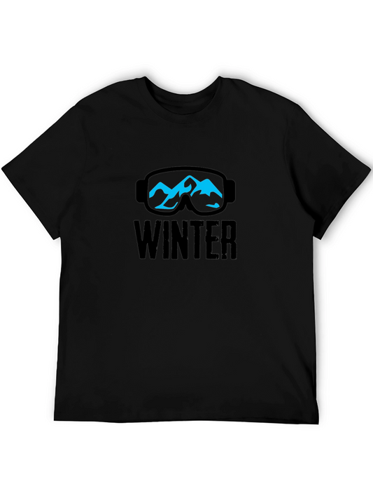 Winter Mountain Ski Goggles Graphic T-Shirt