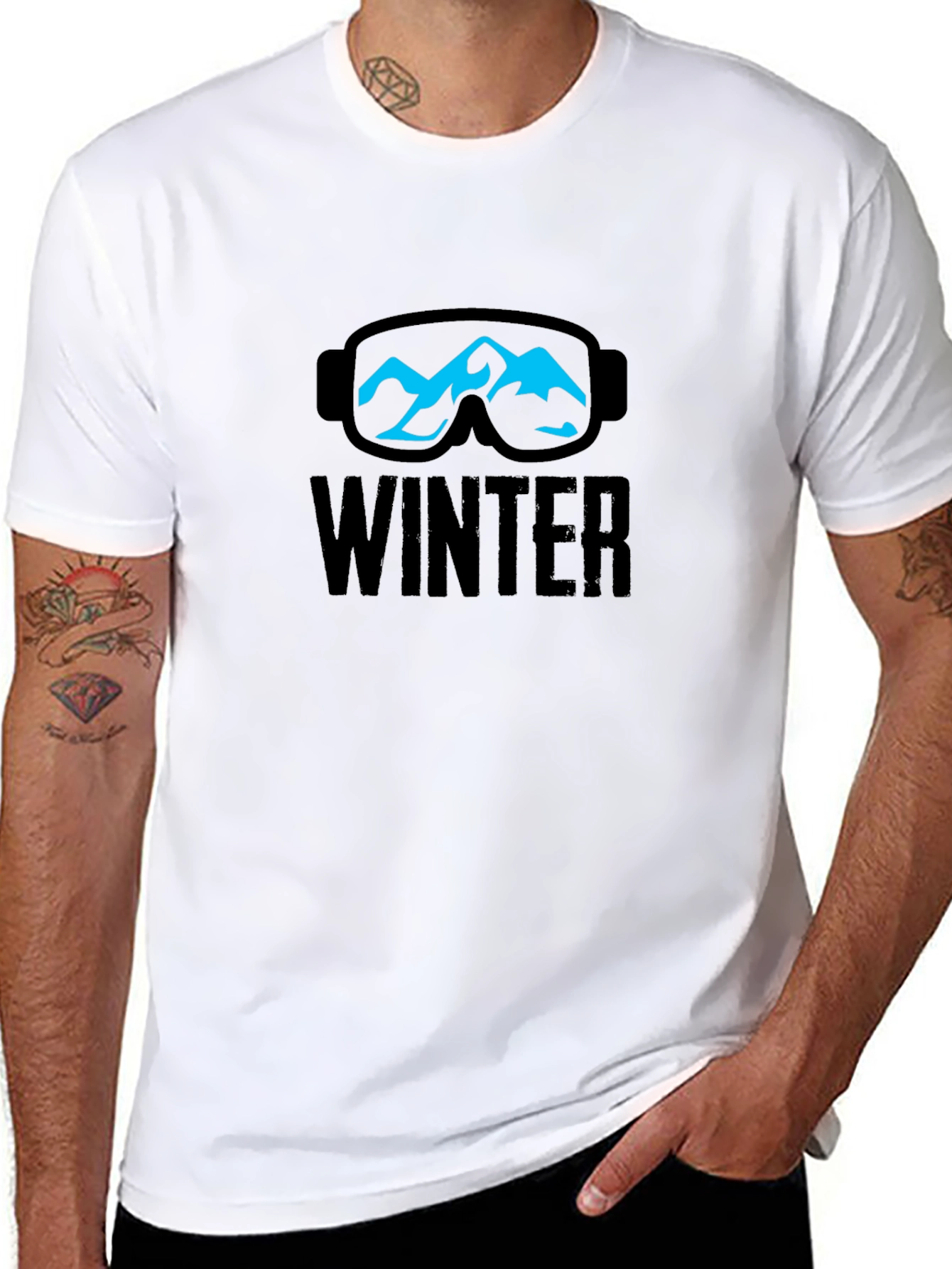 Winter Mountain Ski Goggles Graphic T-Shirt