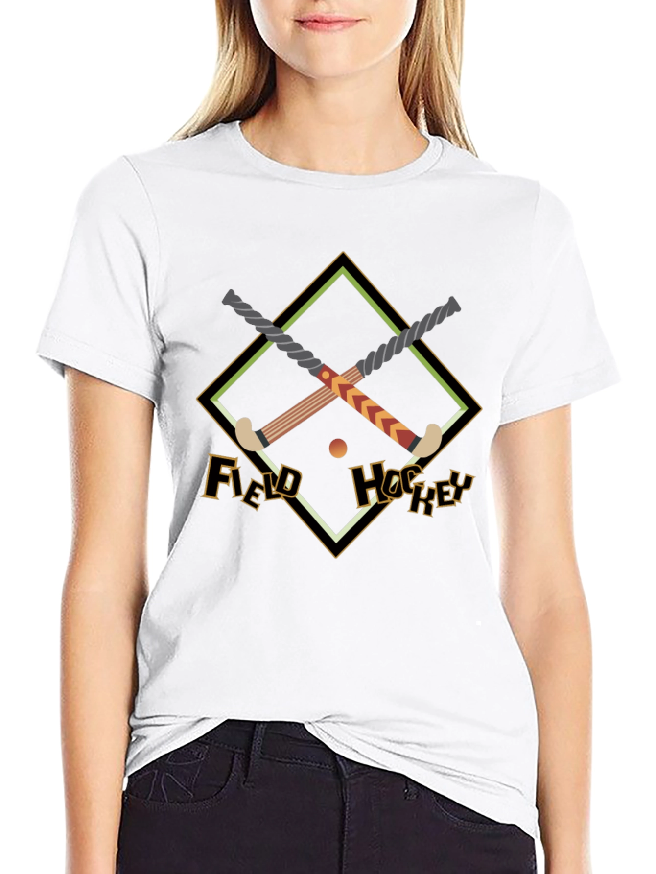 Field Hockey Graphic Tee - Black Cotton Shirt
