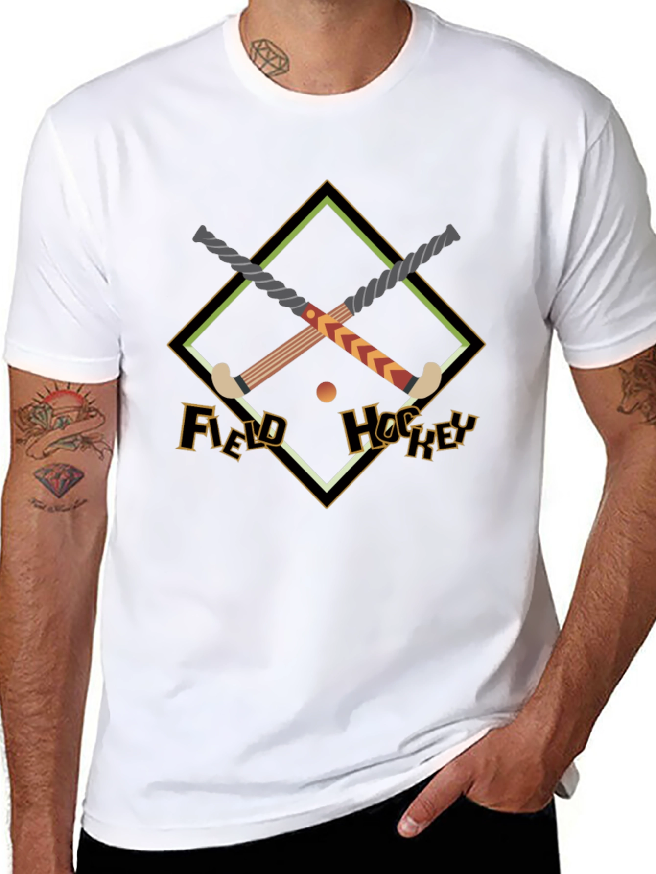 Field Hockey Graphic Tee - Black Cotton Shirt