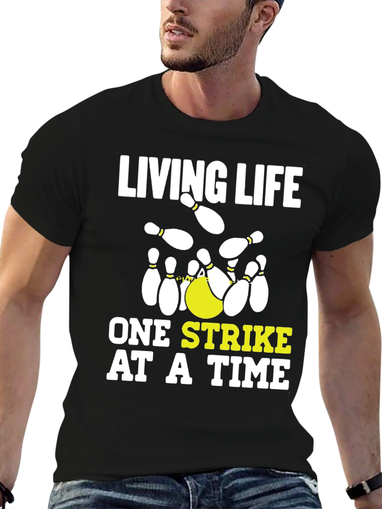 Living Life One Strike at a Time Bowling T-Shirt