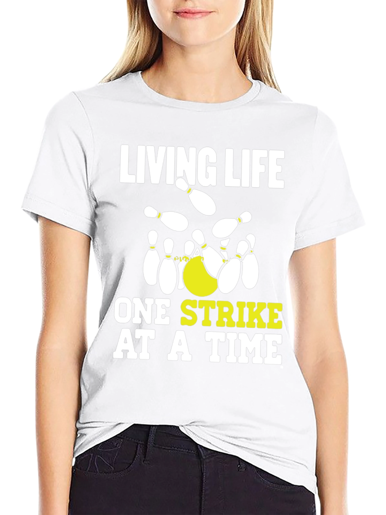 Living Life One Strike at a Time Bowling T-Shirt