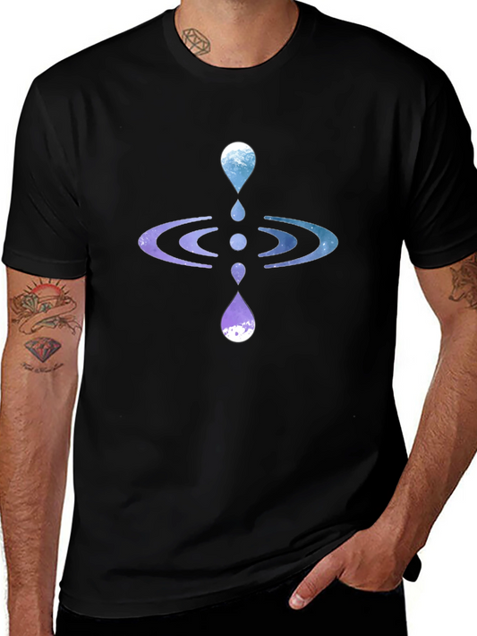 Zen Water Drop Graphic Tee - Black