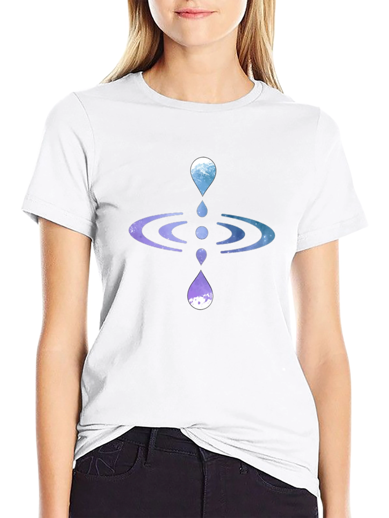 Zen Water Drop Graphic Tee - Black