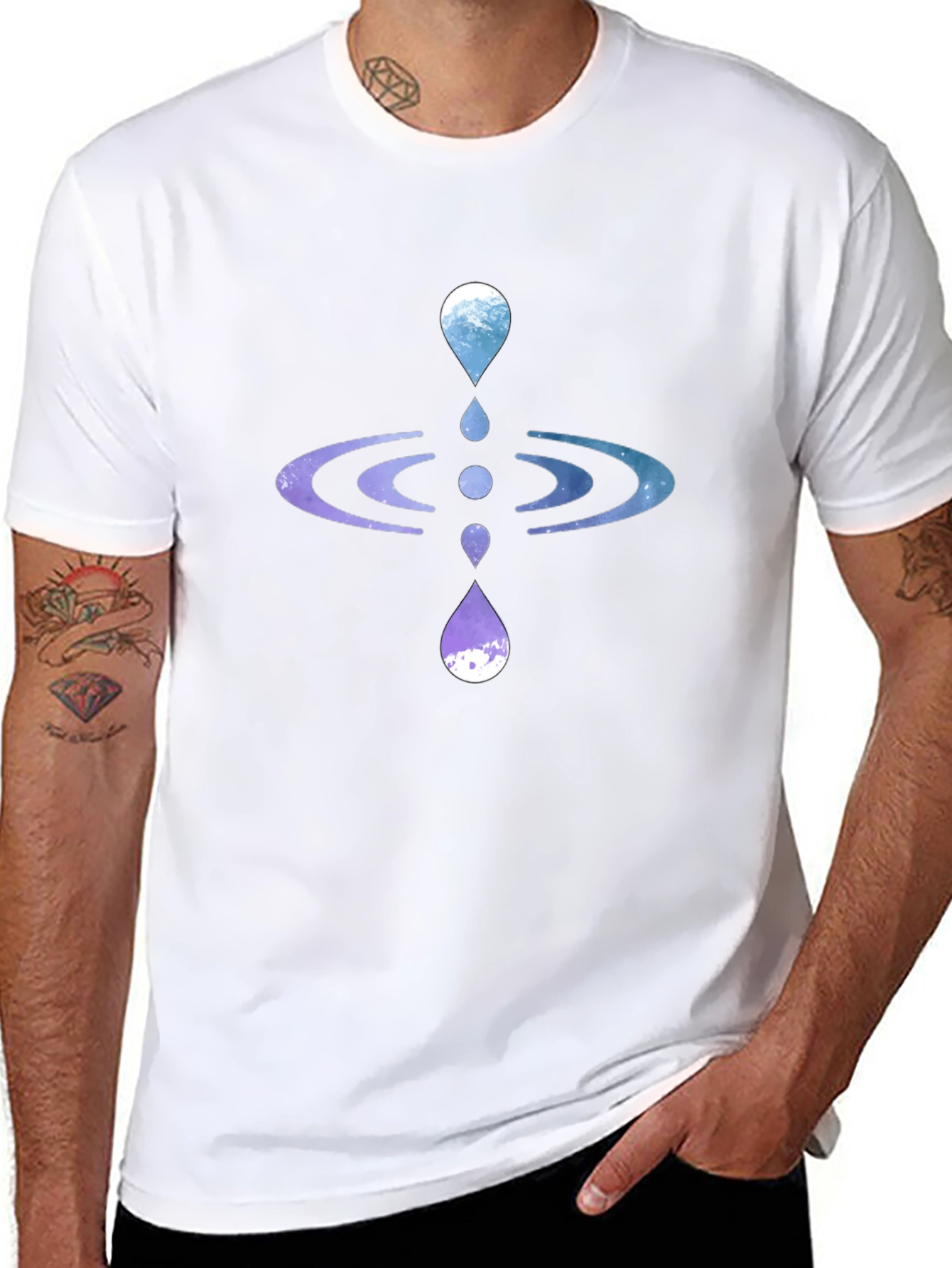 Zen Water Drop Graphic Tee - Black