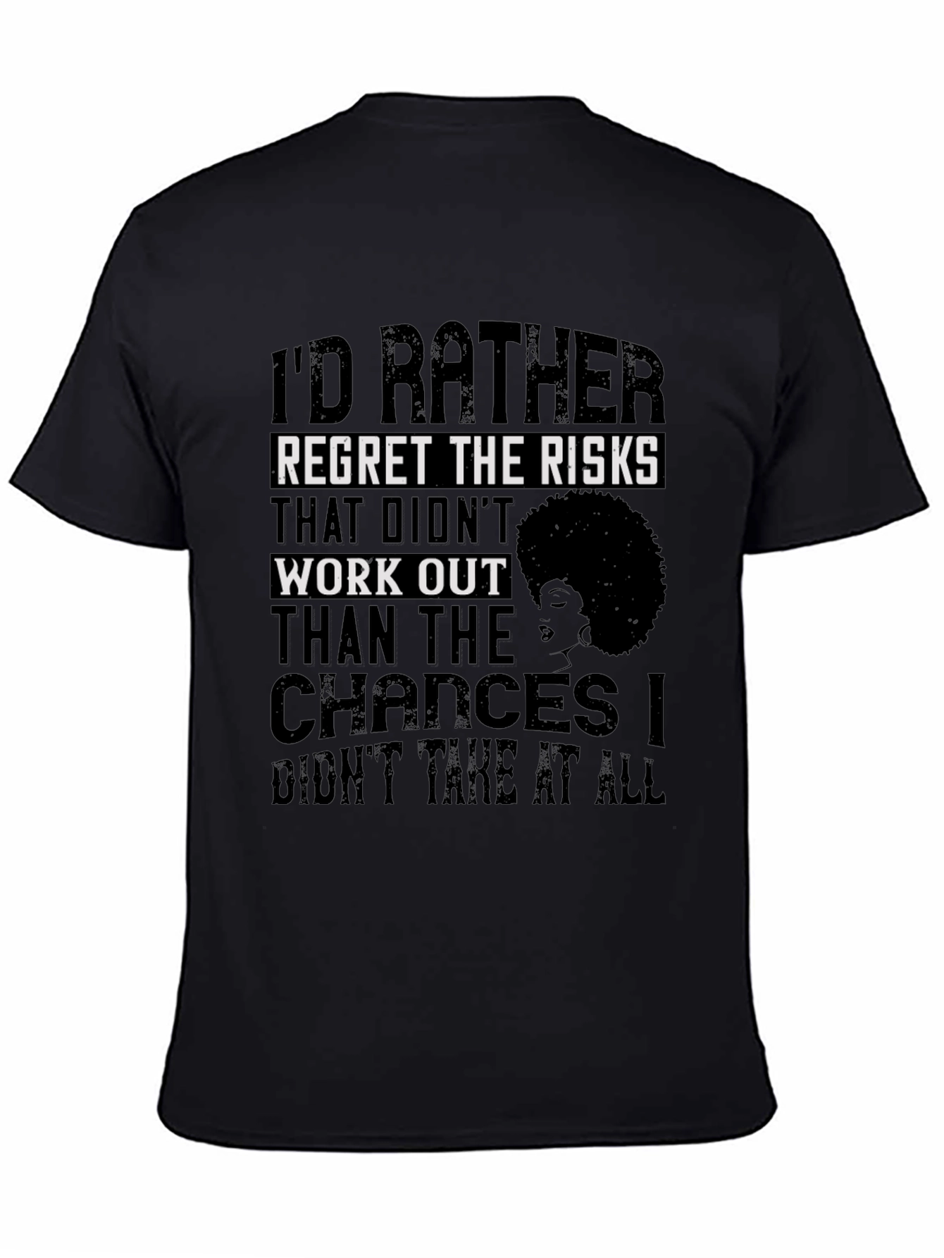 Inspirational Graphic Tee - Regret the Risks T-Shirt