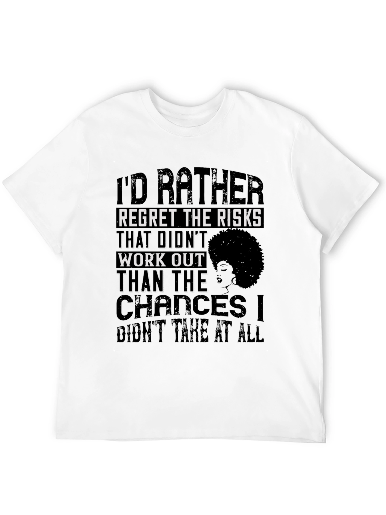 Inspirational Graphic Tee - Regret the Risks T-Shirt