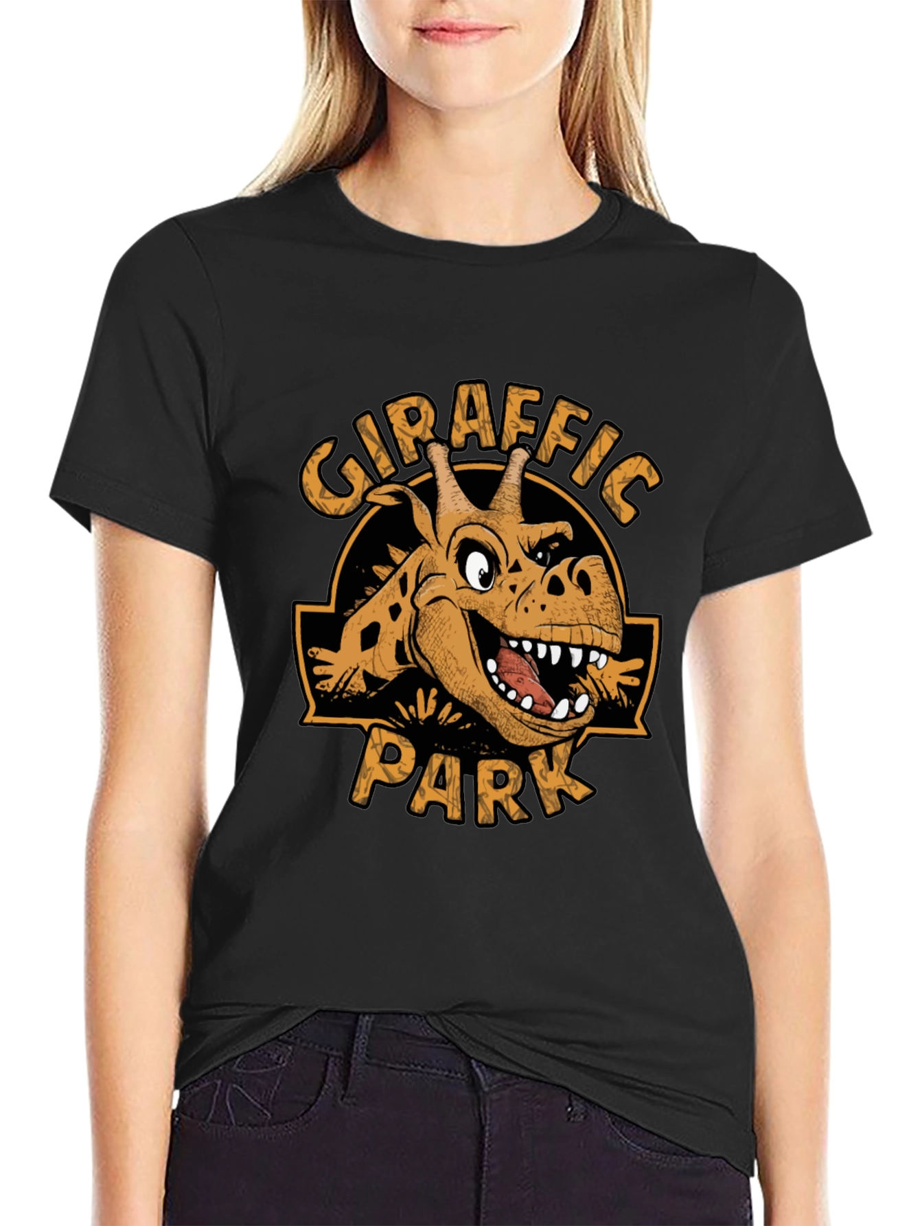 Giraffaic Park T-Shirt - Novelty Giraffe Jurassic Parody