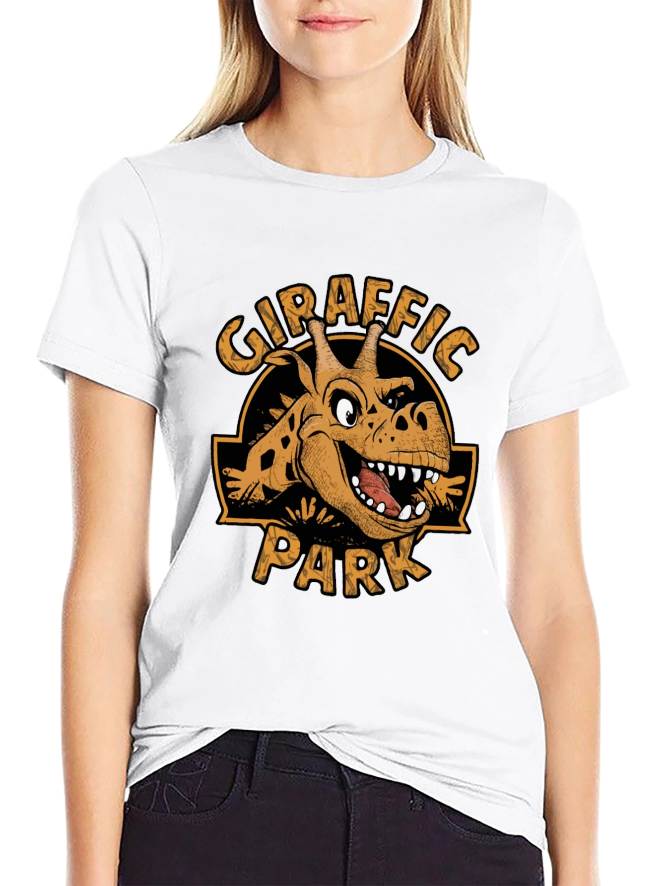 Giraffaic Park T-Shirt - Novelty Giraffe Jurassic Parody