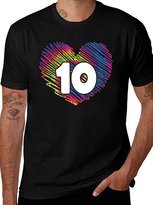 Colorful 10th Birthday Heart T-Shirt