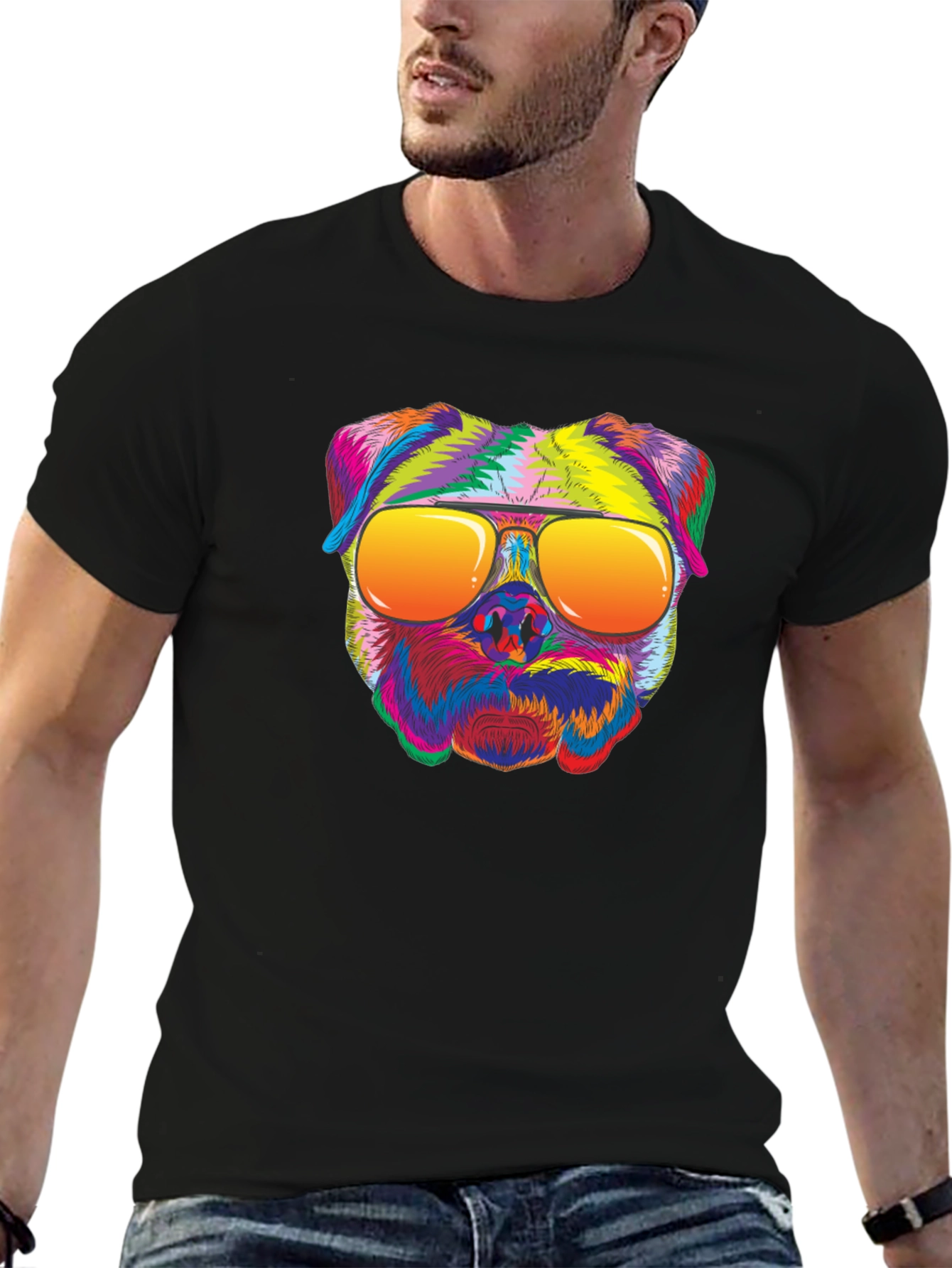 Cool Dog Graphic T-Shirt - Unisex Black Tee