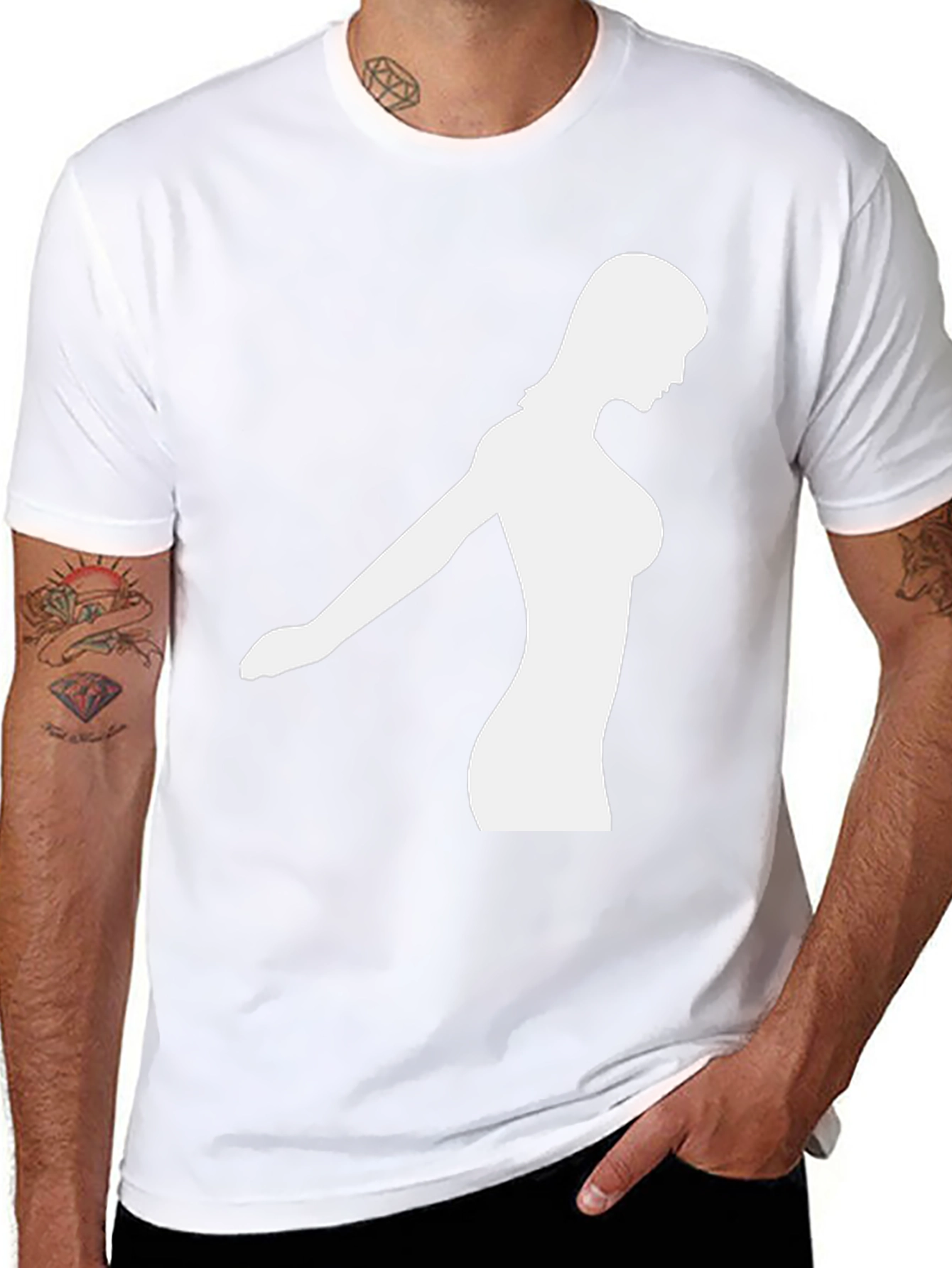 Silhouette Woman Graphic Black T-Shirt