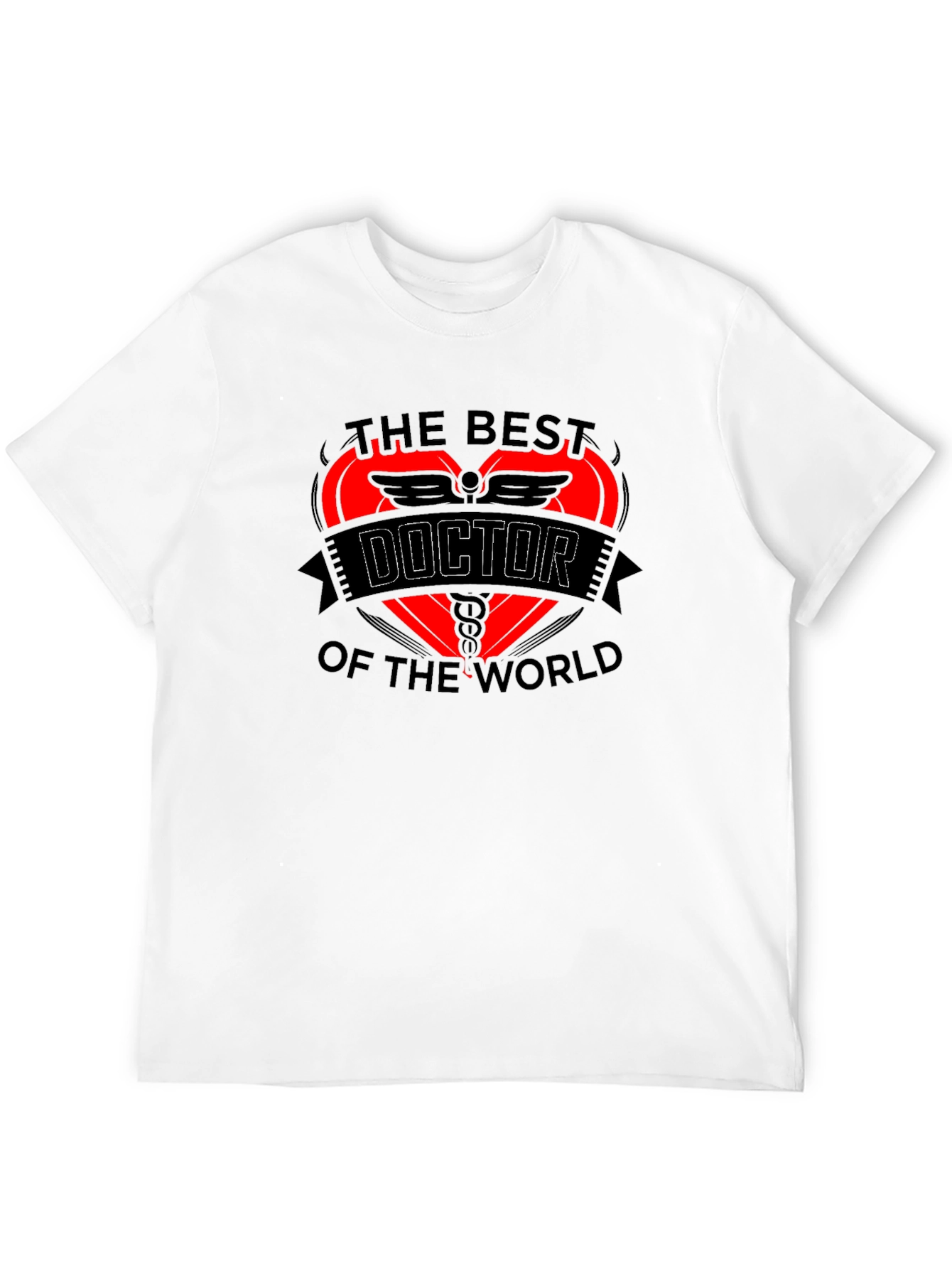 Best Doctor T-Shirt - Heart & Caduceus Design