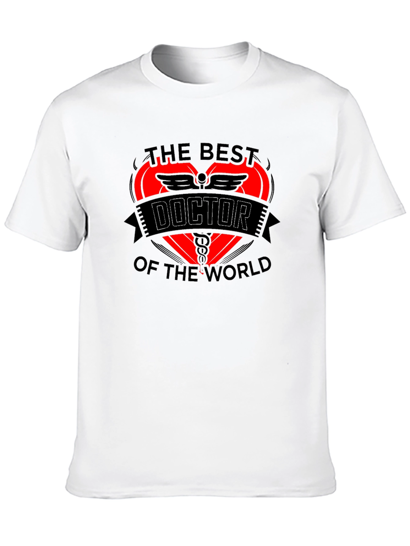Best Doctor T-Shirt - Heart & Caduceus Design