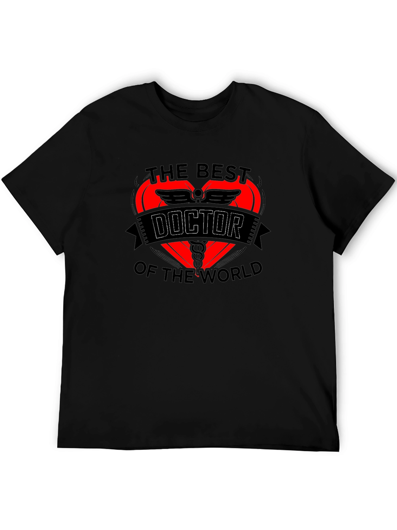 Best Doctor T-Shirt - Heart & Caduceus Design