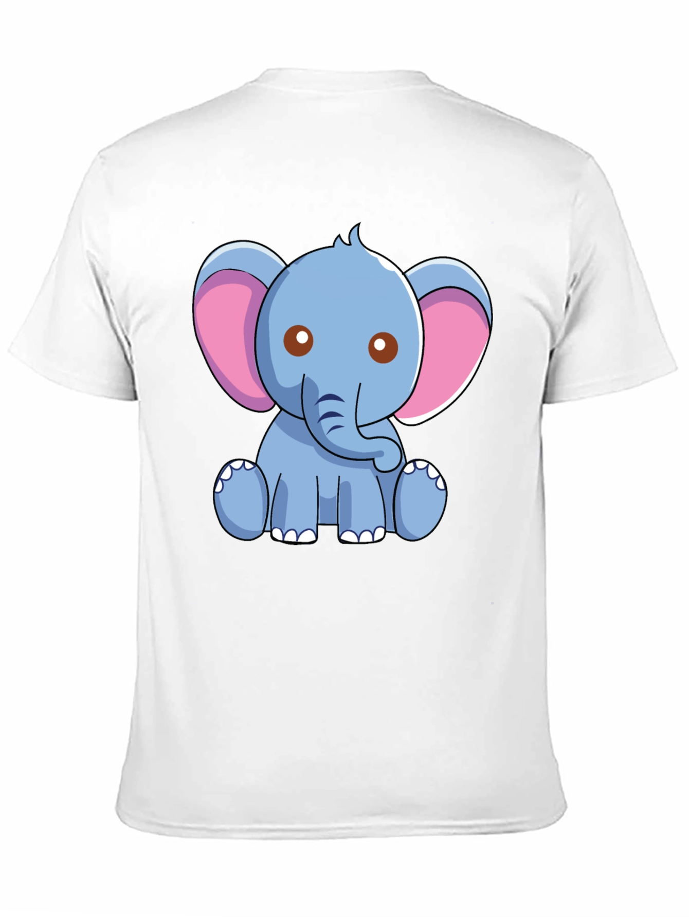 Cute Elephant Graphic Tee - Black Cotton Shirt