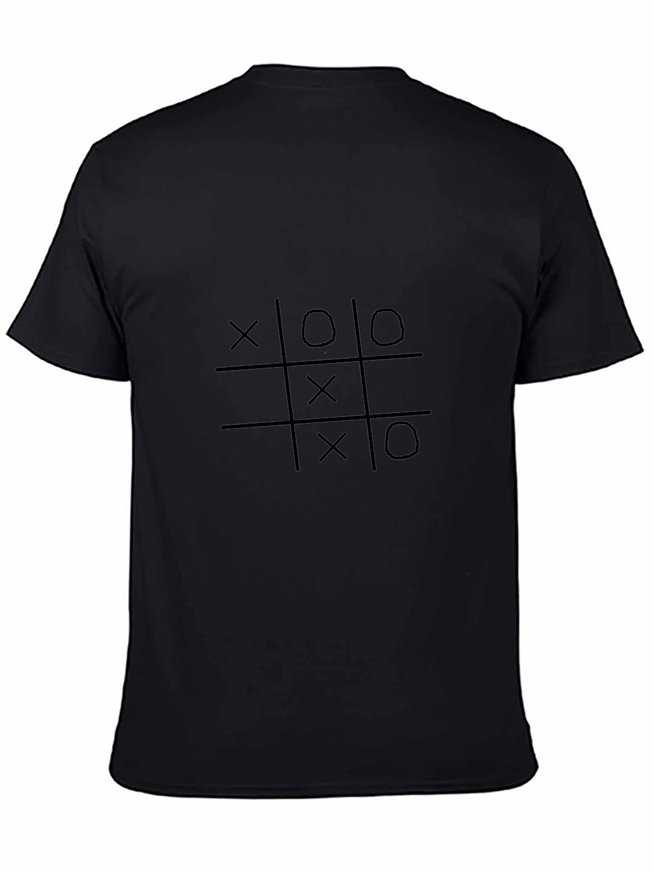Tic Tac Toe Tee - Stylish Black Cotton Blend