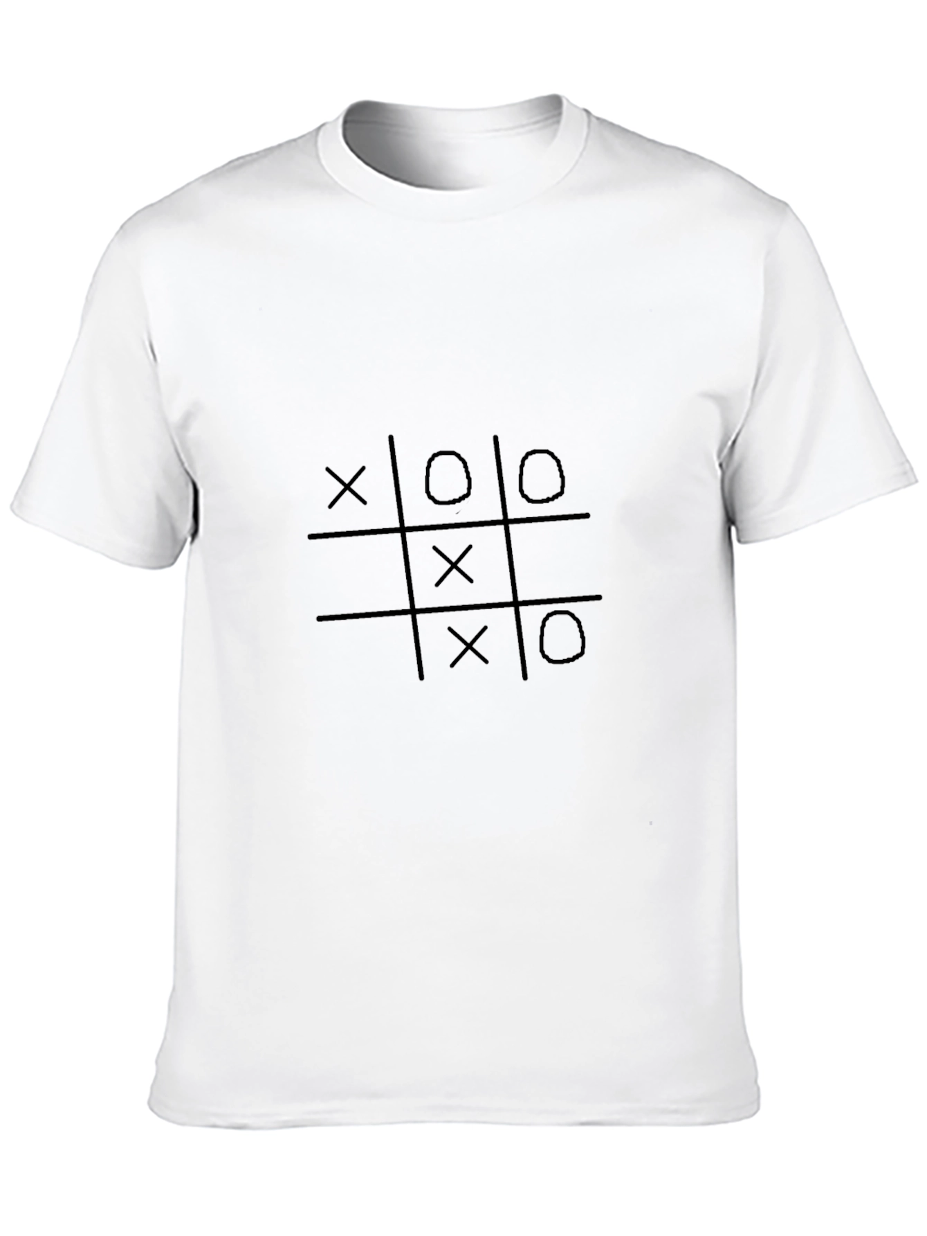 Tic Tac Toe Tee - Stylish Black Cotton Blend