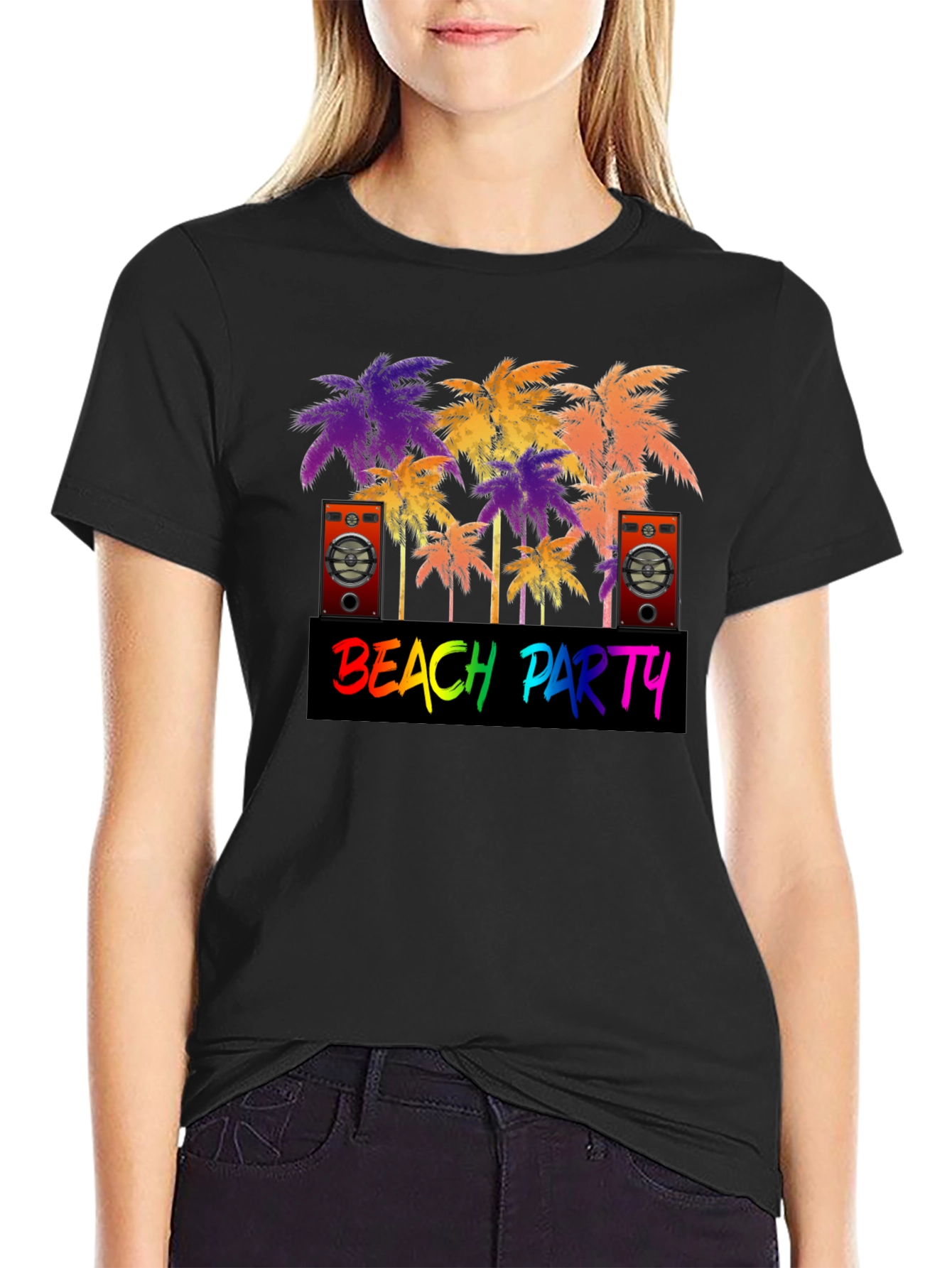 Beach Party Palm Tree Graphic T-Shirt