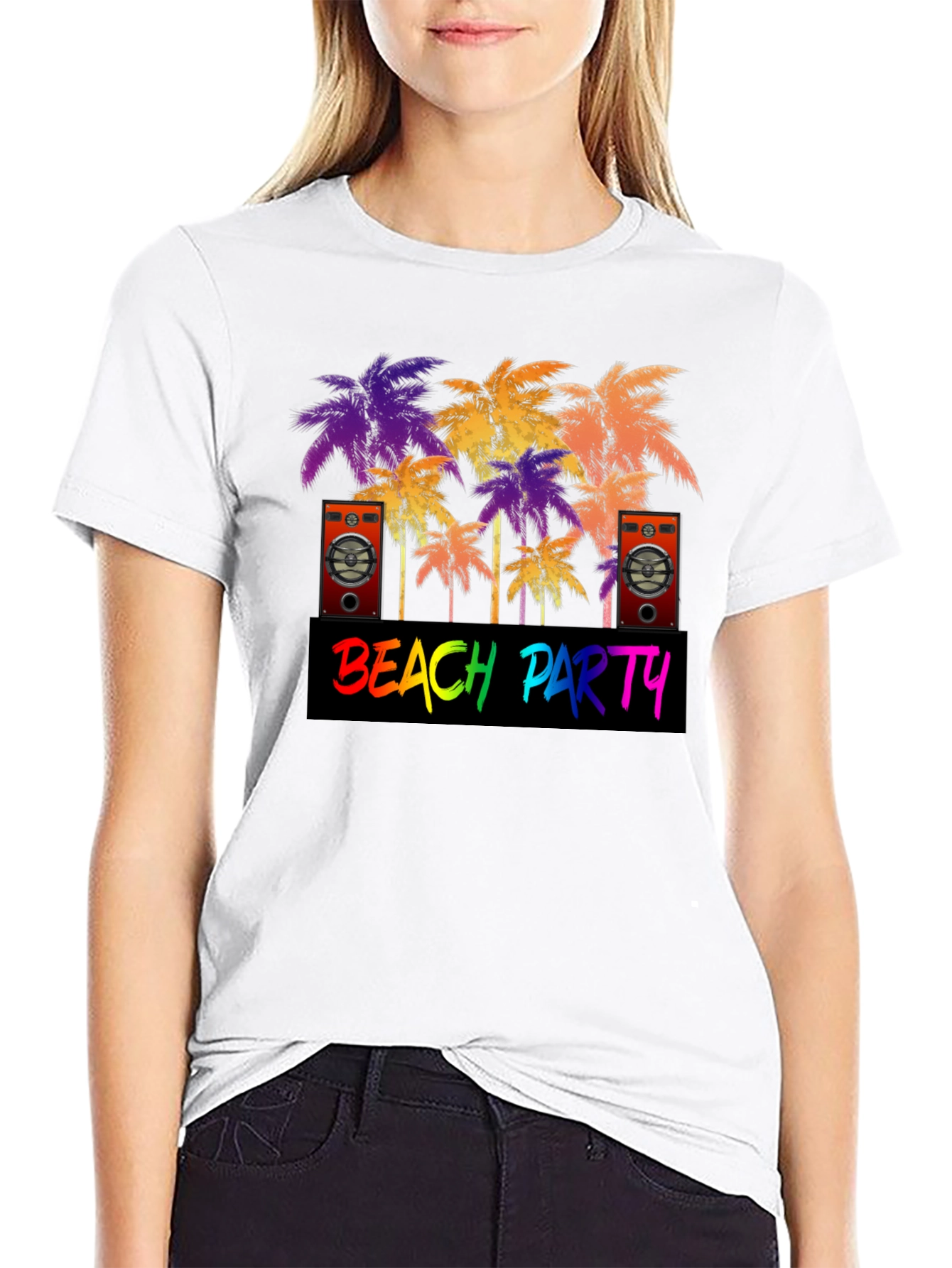 Beach Party Palm Tree Graphic T-Shirt