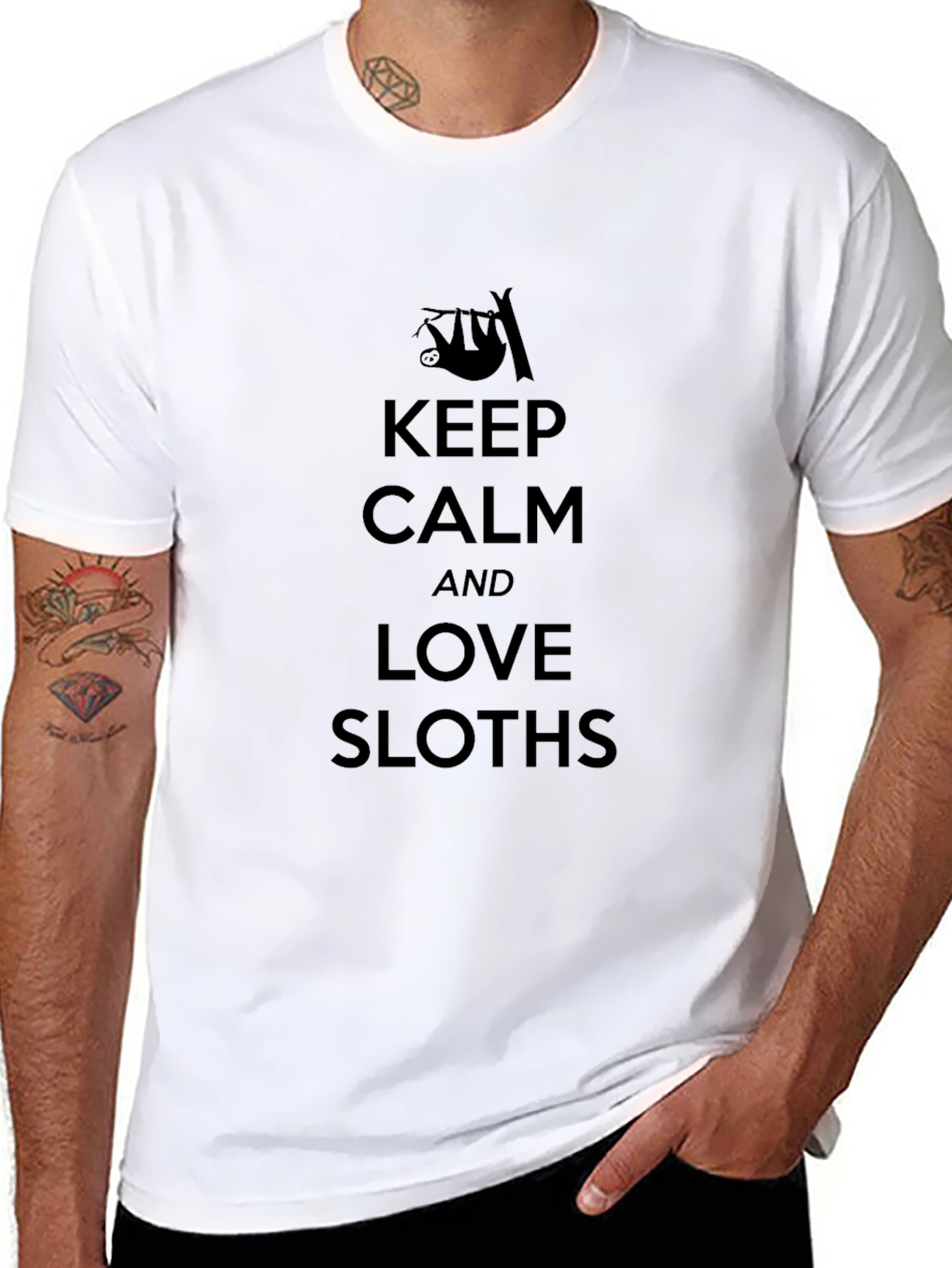 Keep Calm and Love Sloths Graphic T-Shirt