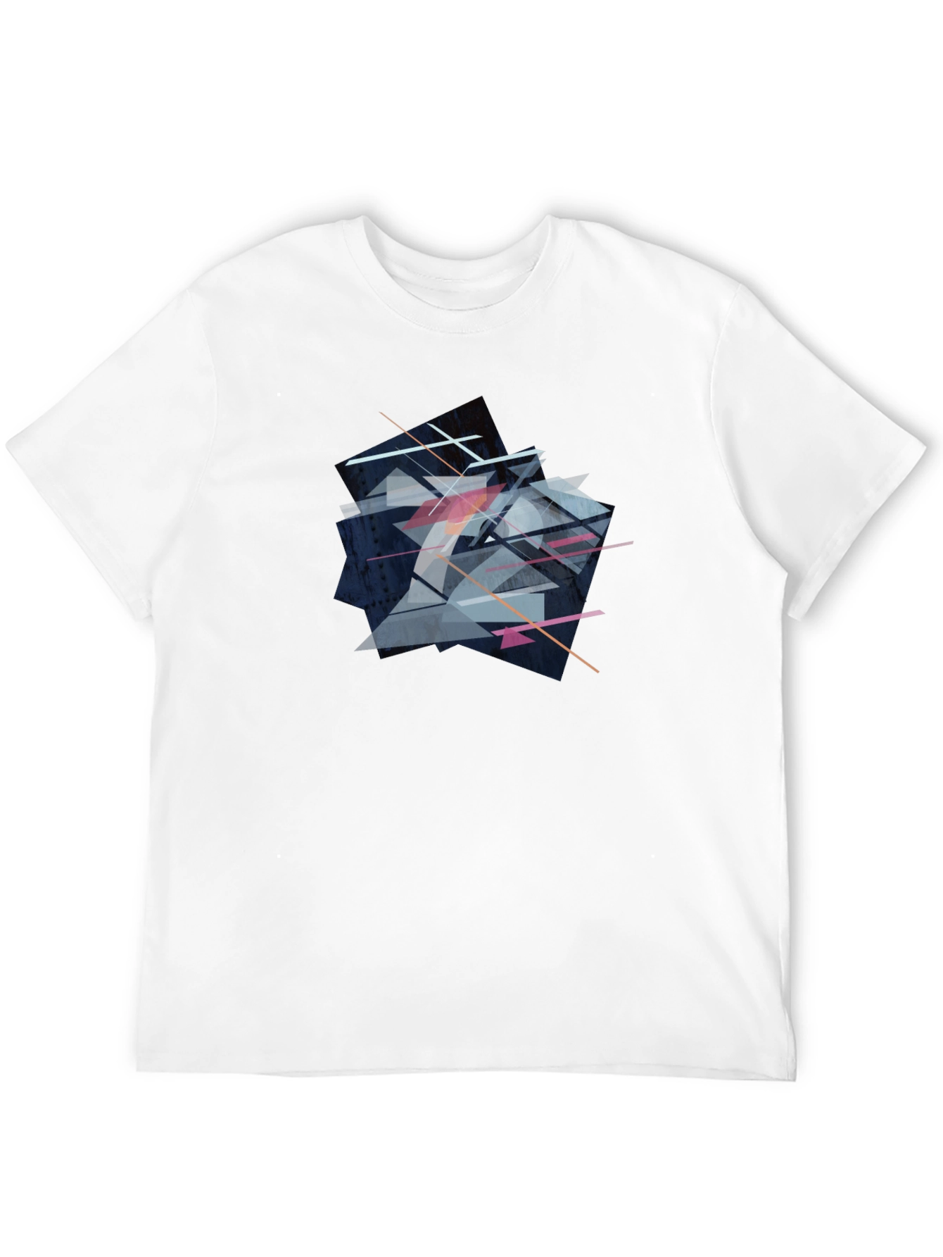 Abstract Geometric Graphic Print Black T-Shirt