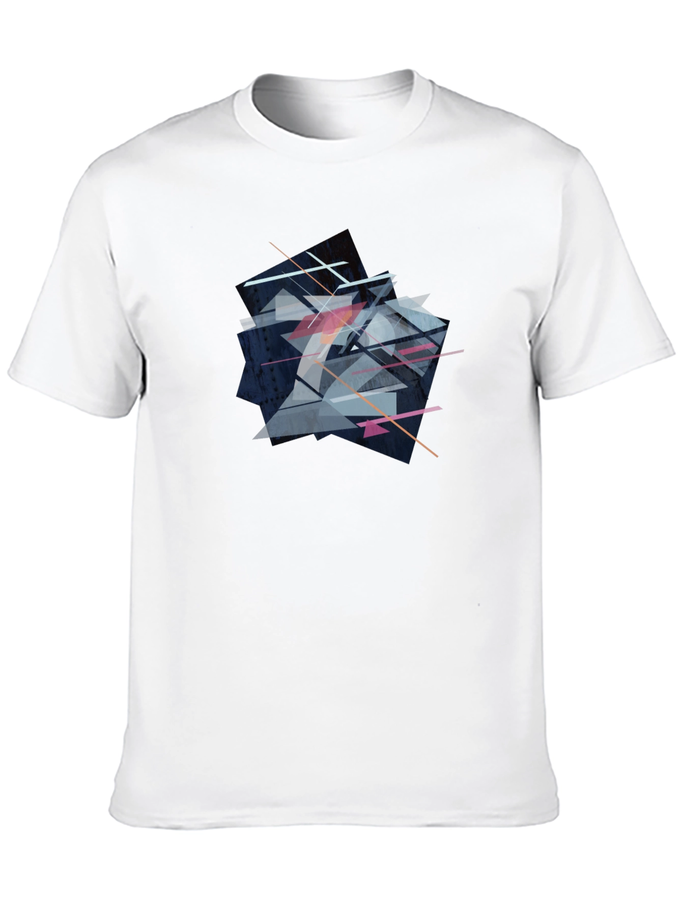 Abstract Geometric Graphic Print Black T-Shirt