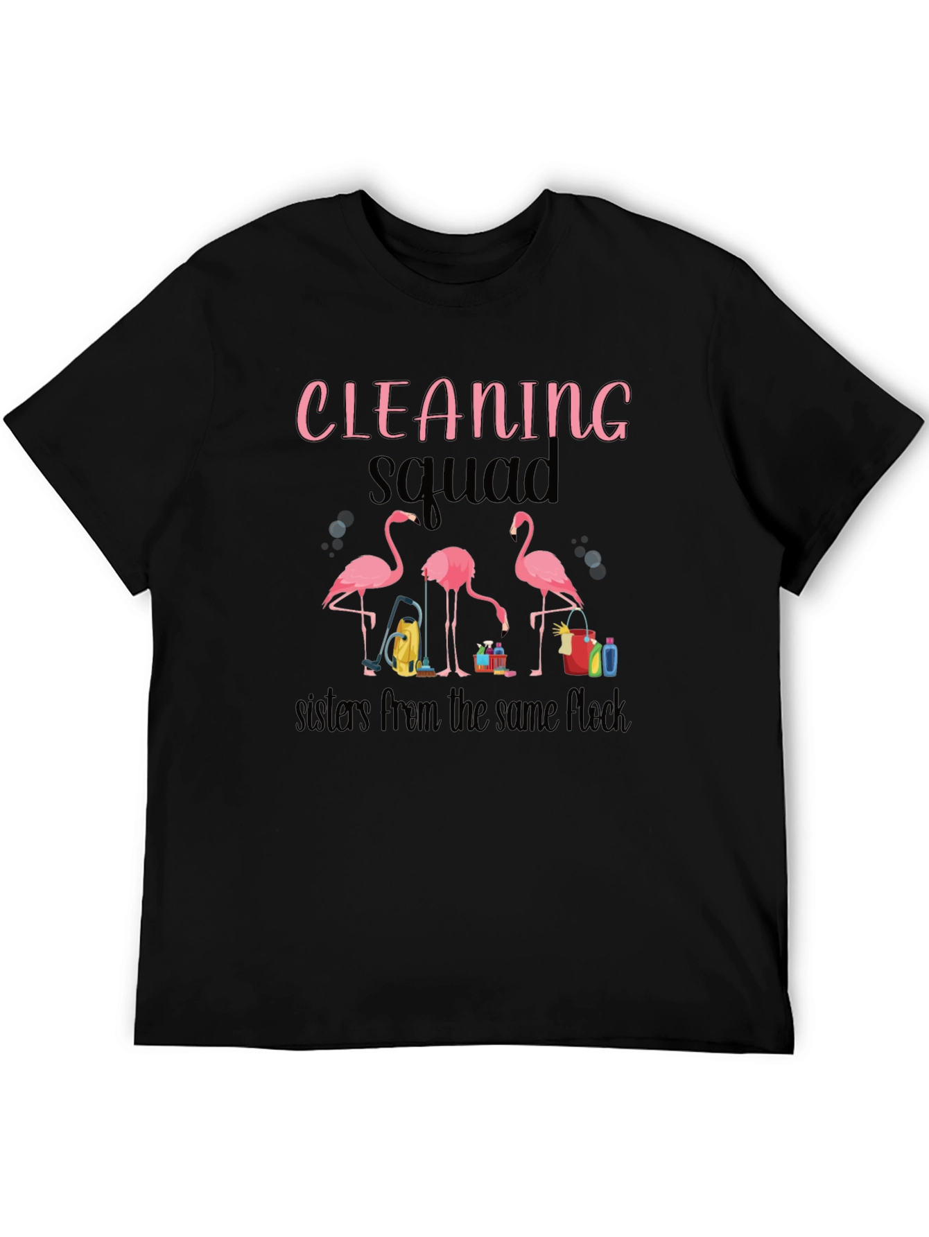 Cleaning Squad Flamingo Graphic T-Shirt