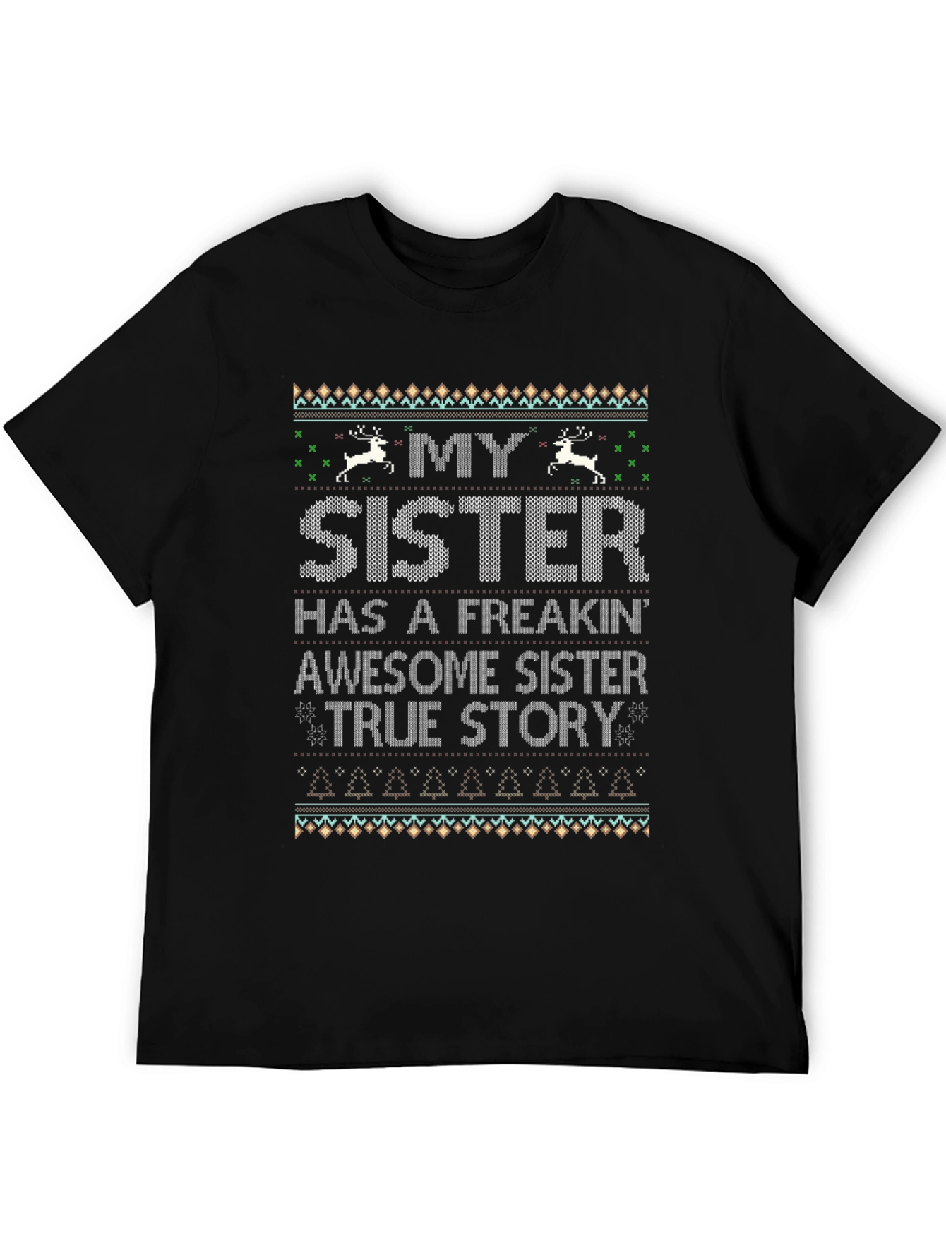 Funny Sister Ugly Sweater T-Shirt