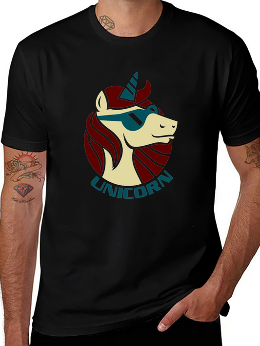 Cool Unicorn Graphic Black T-Shirt