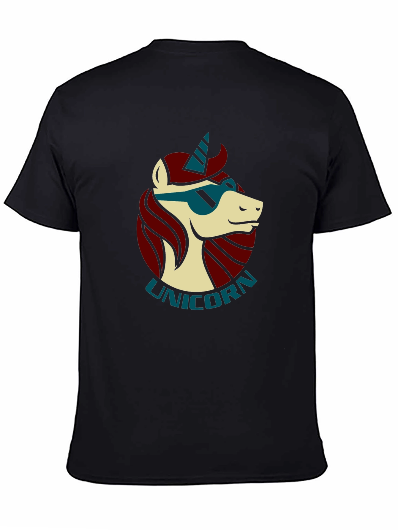 Cool Unicorn Graphic Black T-Shirt