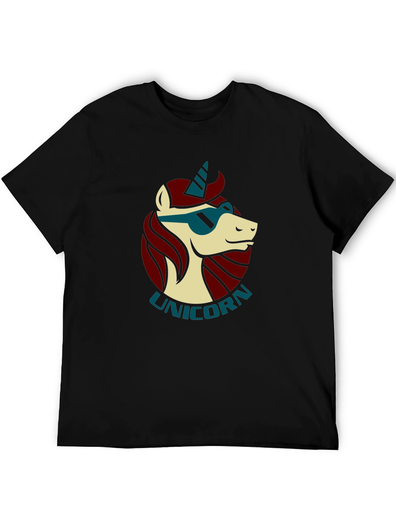 Cool Unicorn Graphic Black T-Shirt