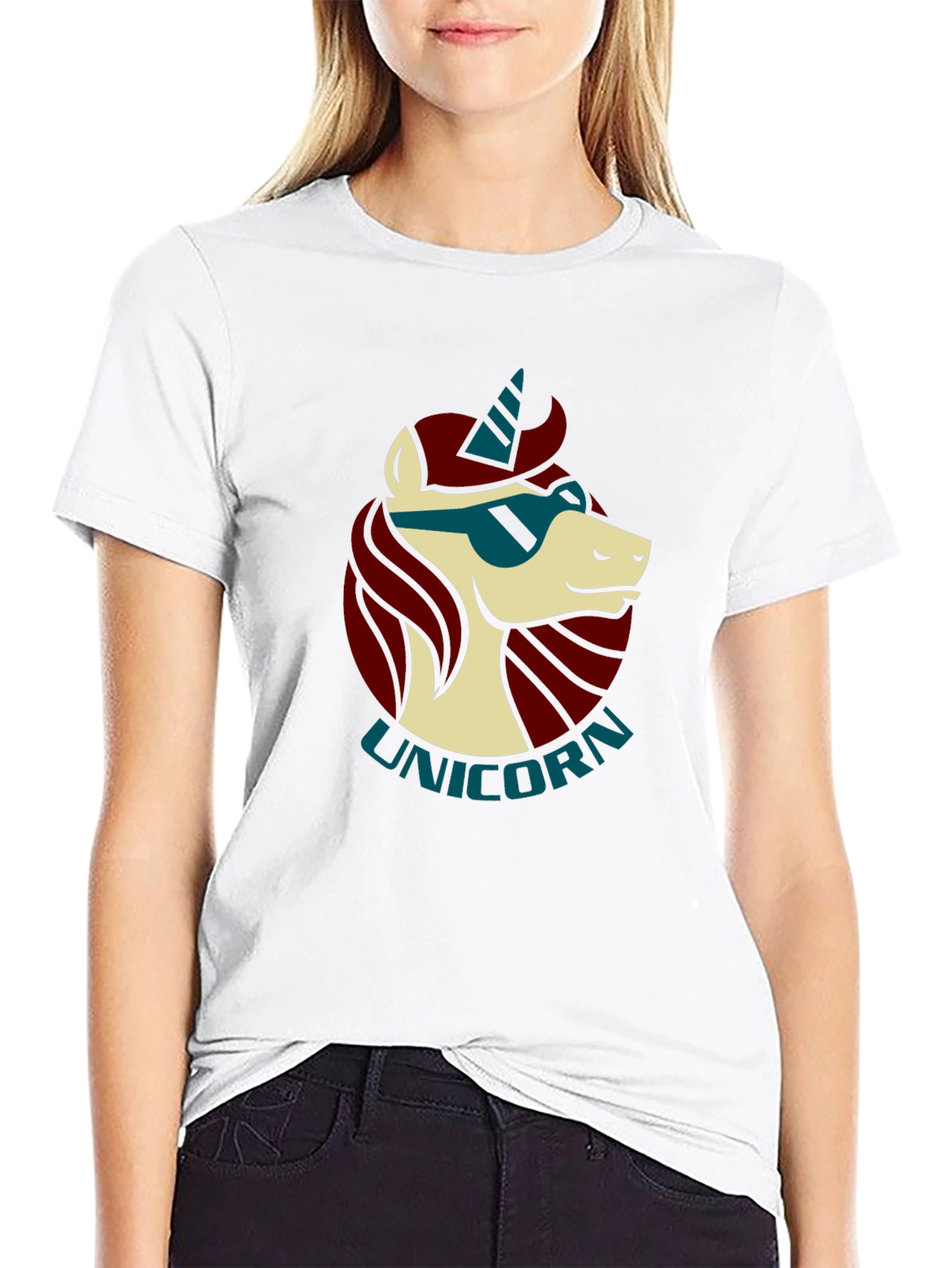 Cool Unicorn Graphic Black T-Shirt