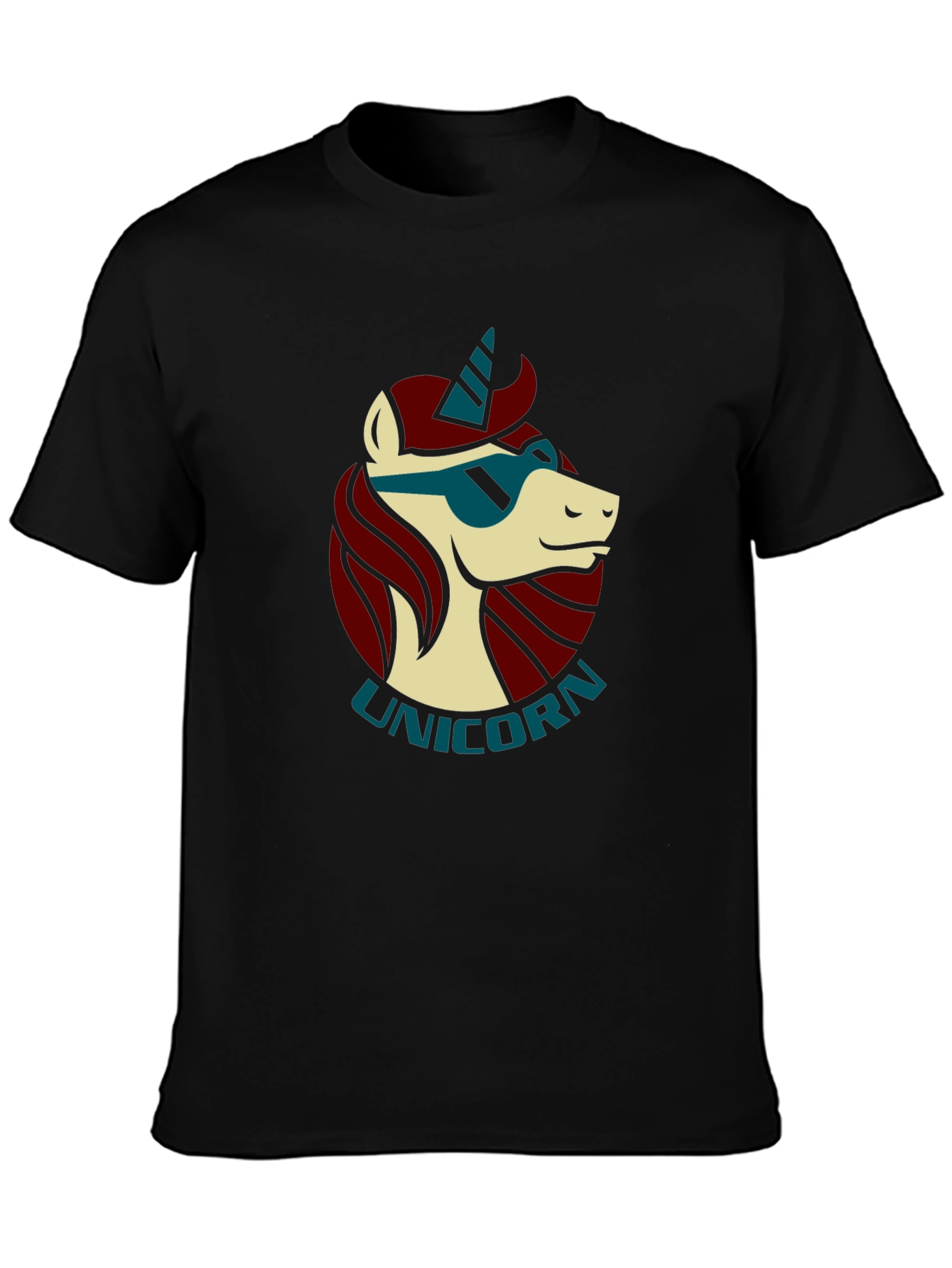 Cool Unicorn Graphic Black T-Shirt