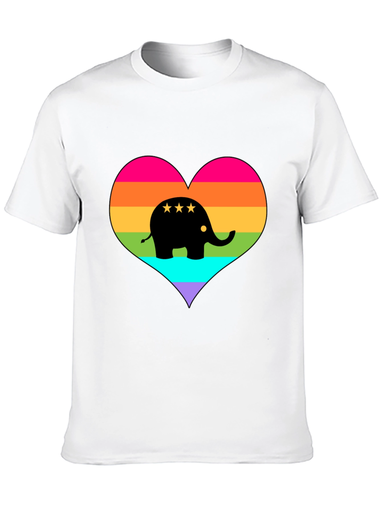 Rainbow Elephant Heart T-Shirt