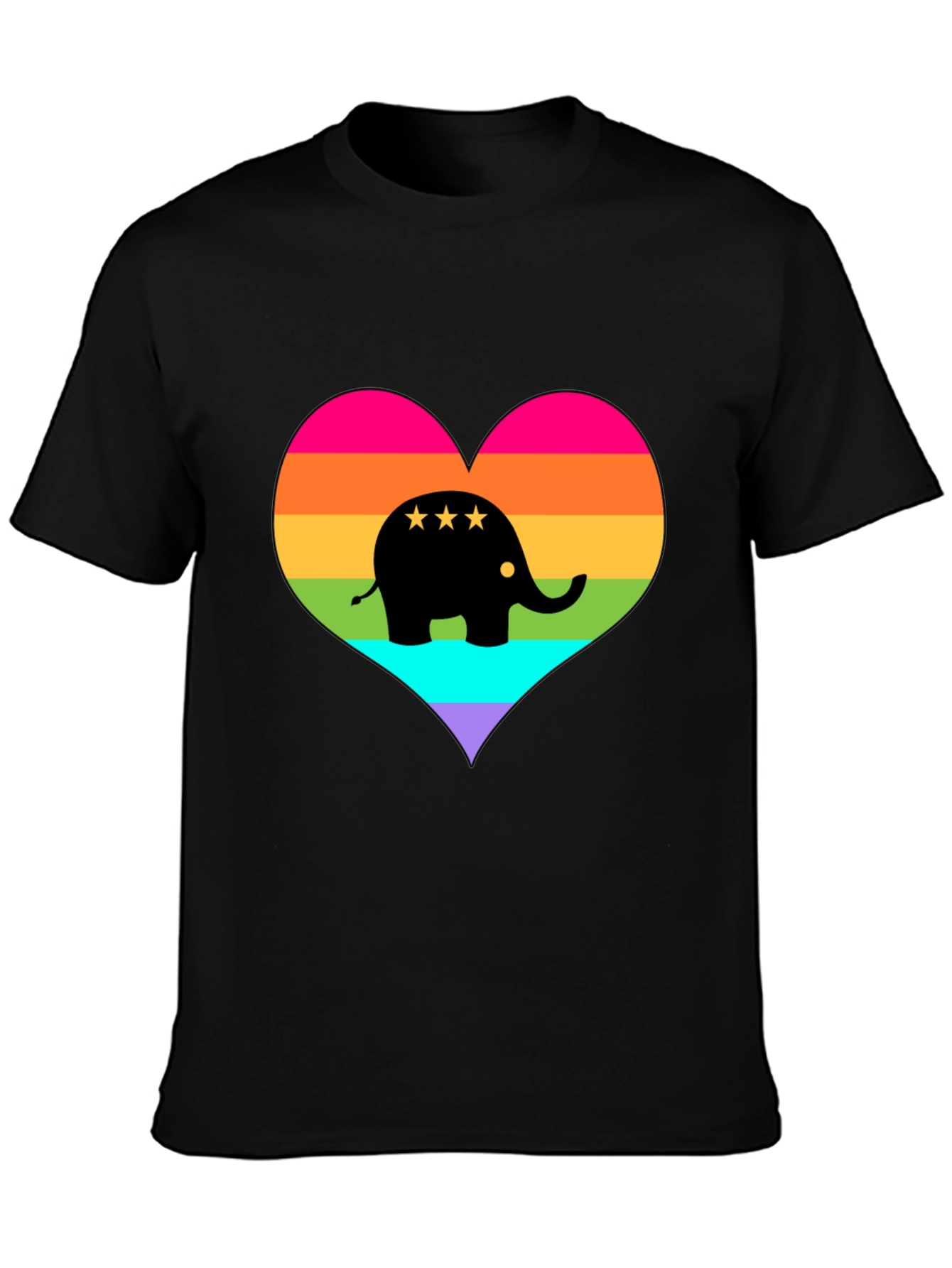 Rainbow Elephant Heart T-Shirt