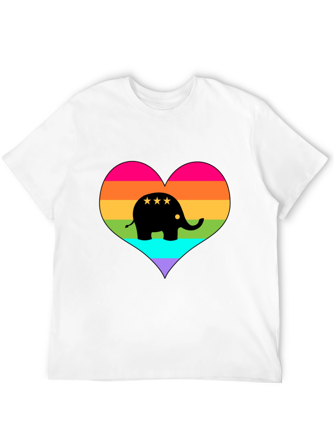 Rainbow Elephant Heart T-Shirt