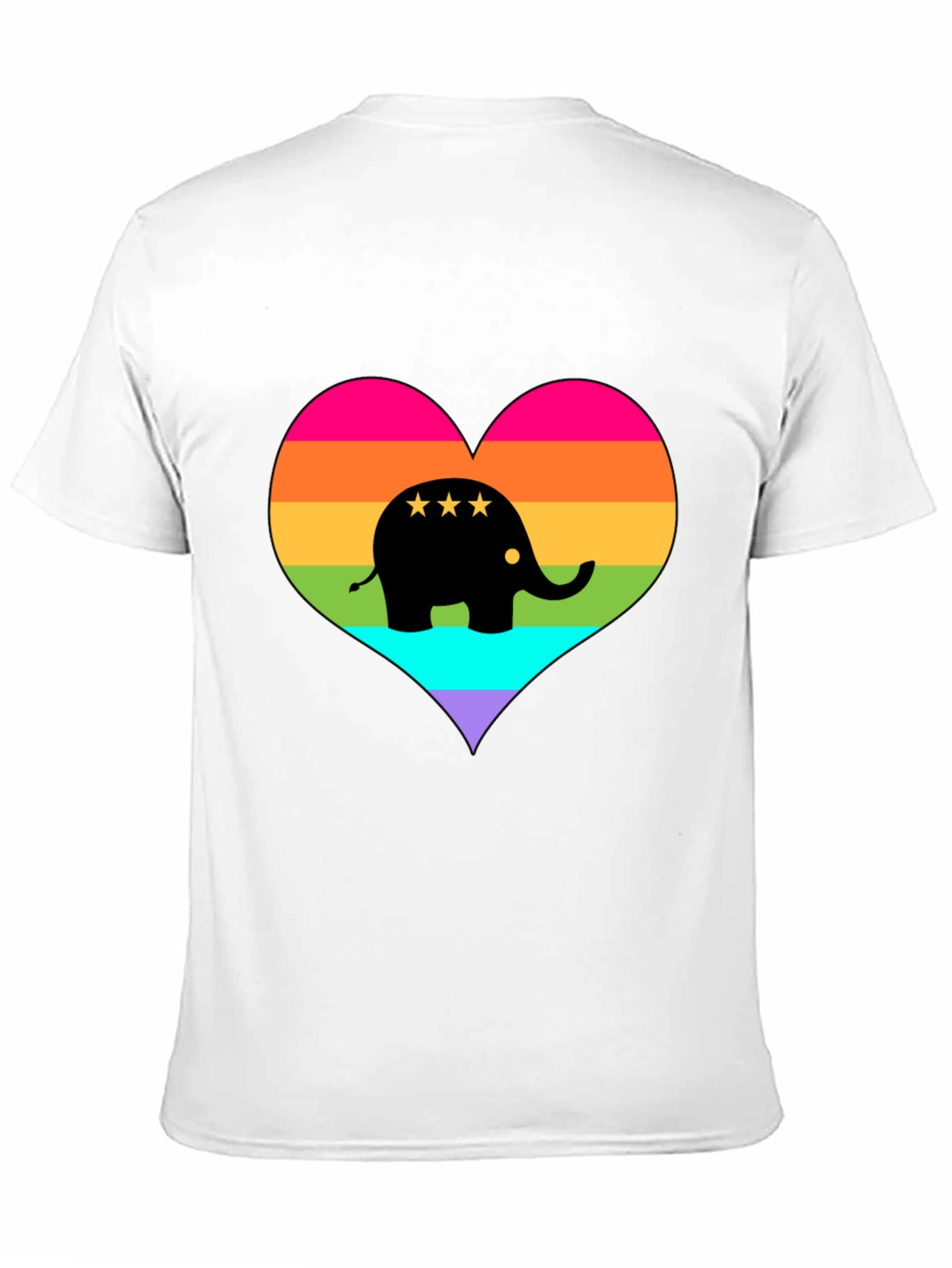 Rainbow Elephant Heart T-Shirt