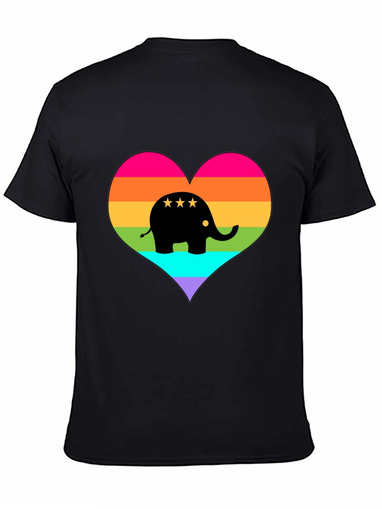 Rainbow Elephant Heart T-Shirt