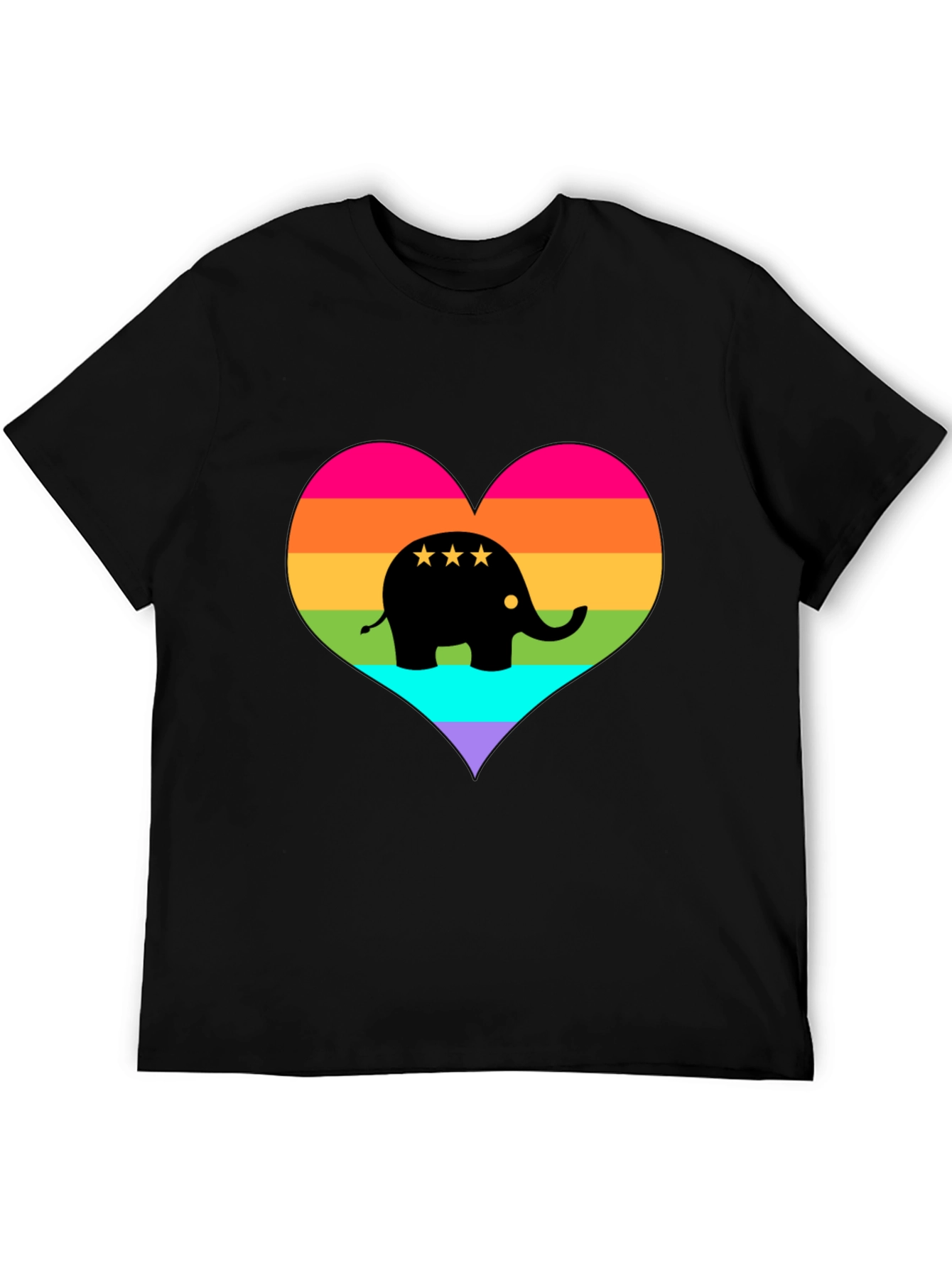 Rainbow Elephant Heart T-Shirt