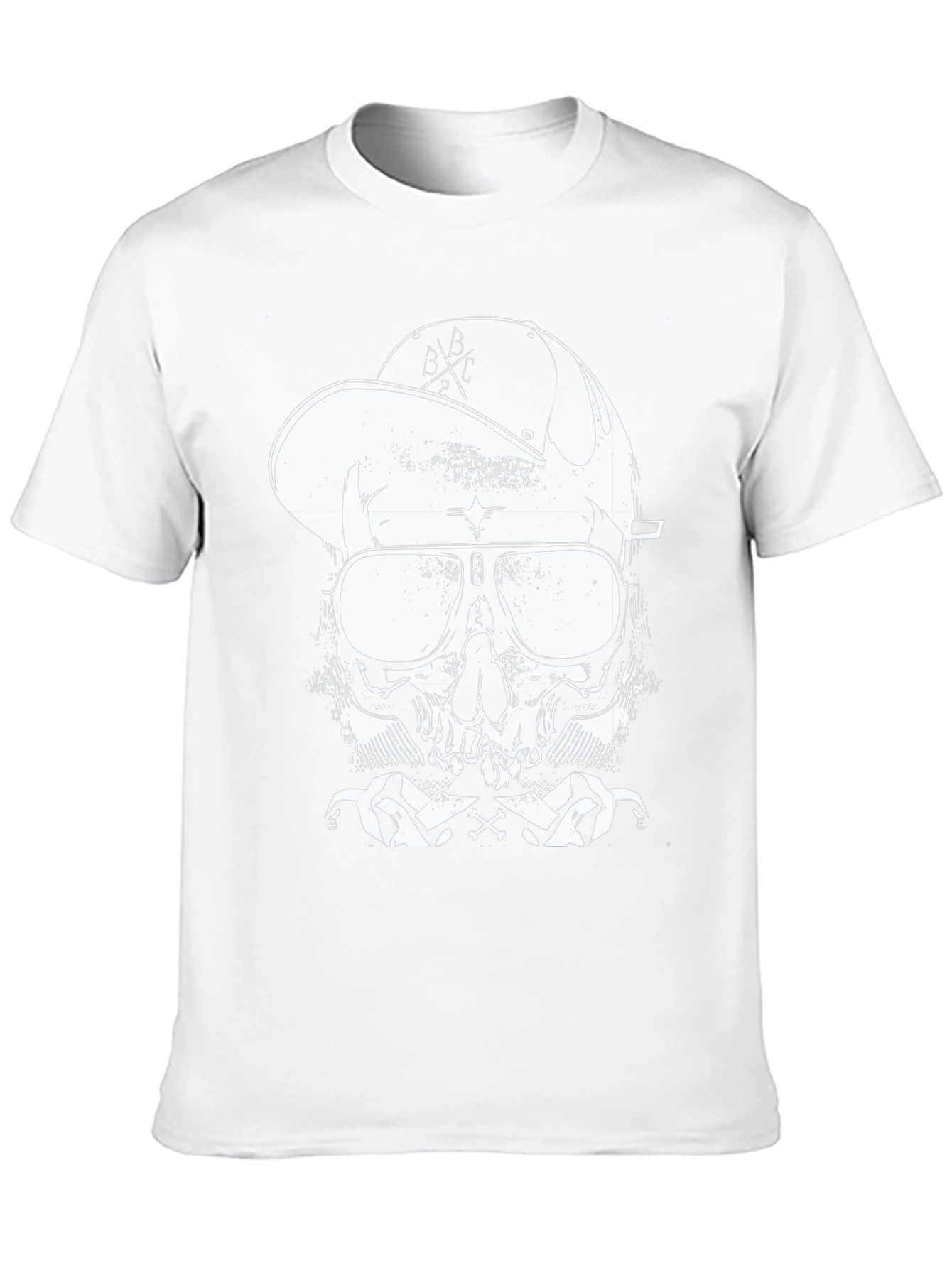 Skull in Cap Graphic T-Shirt - Black
