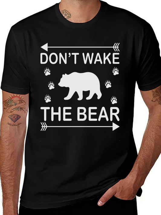 Dont Wake The Bear Graphic Tee - Black Cotton Blend