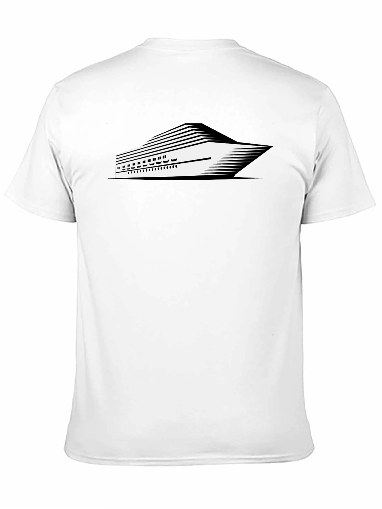 Modern Cruise Ship Graphic Tee - Black