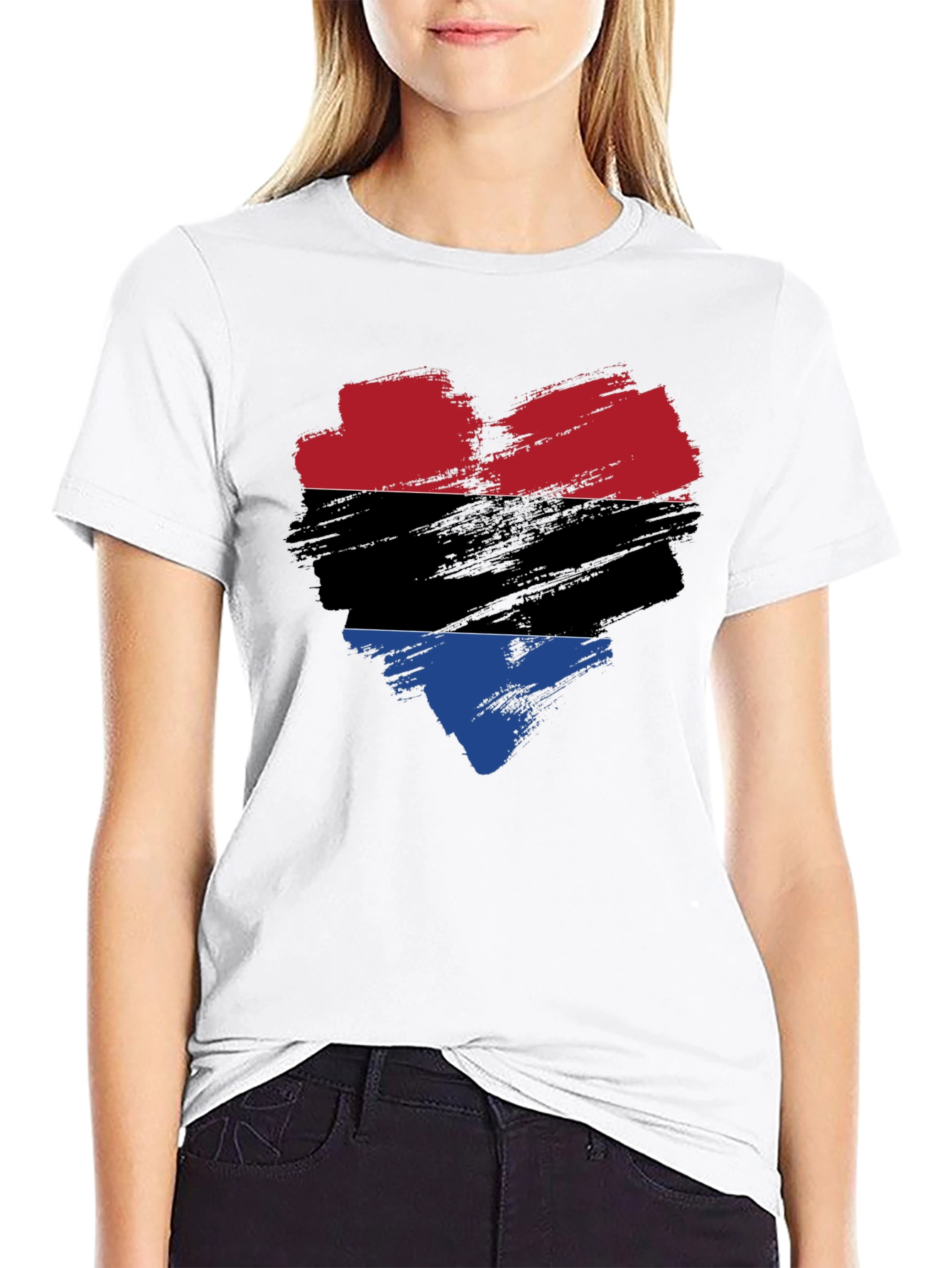 Heart Flag T-Shirt - Red Black Blue