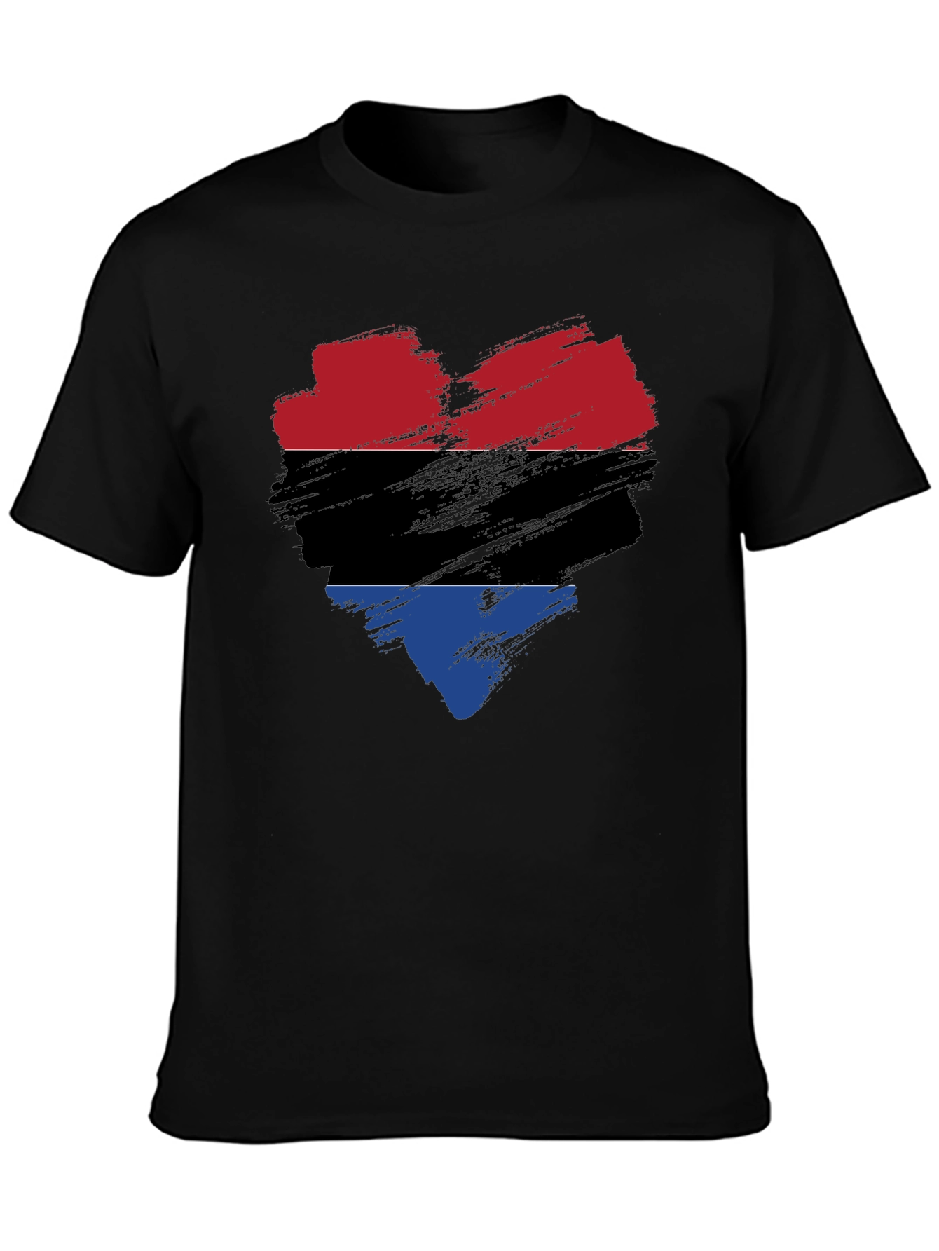 Heart Flag T-Shirt - Red Black Blue