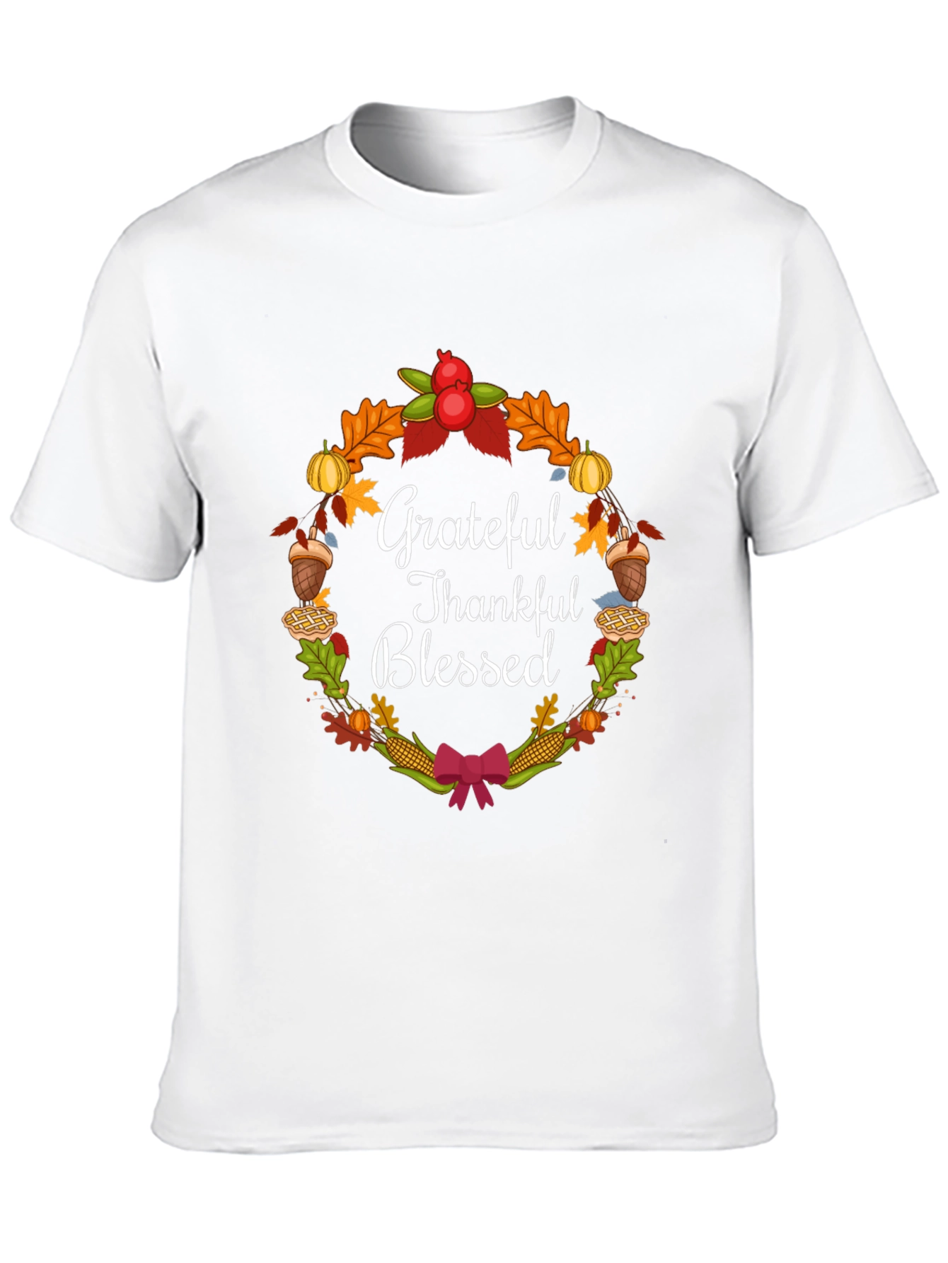 Grateful Thankful Blessed Thanksgiving T-Shirt