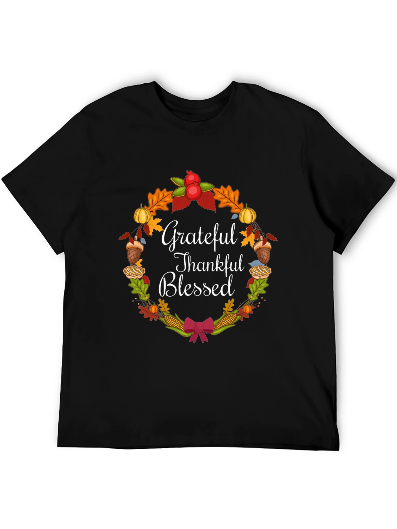 Grateful Thankful Blessed Thanksgiving T-Shirt