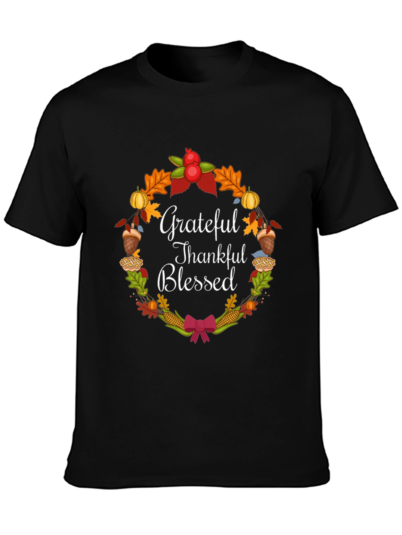 Grateful Thankful Blessed Thanksgiving T-Shirt